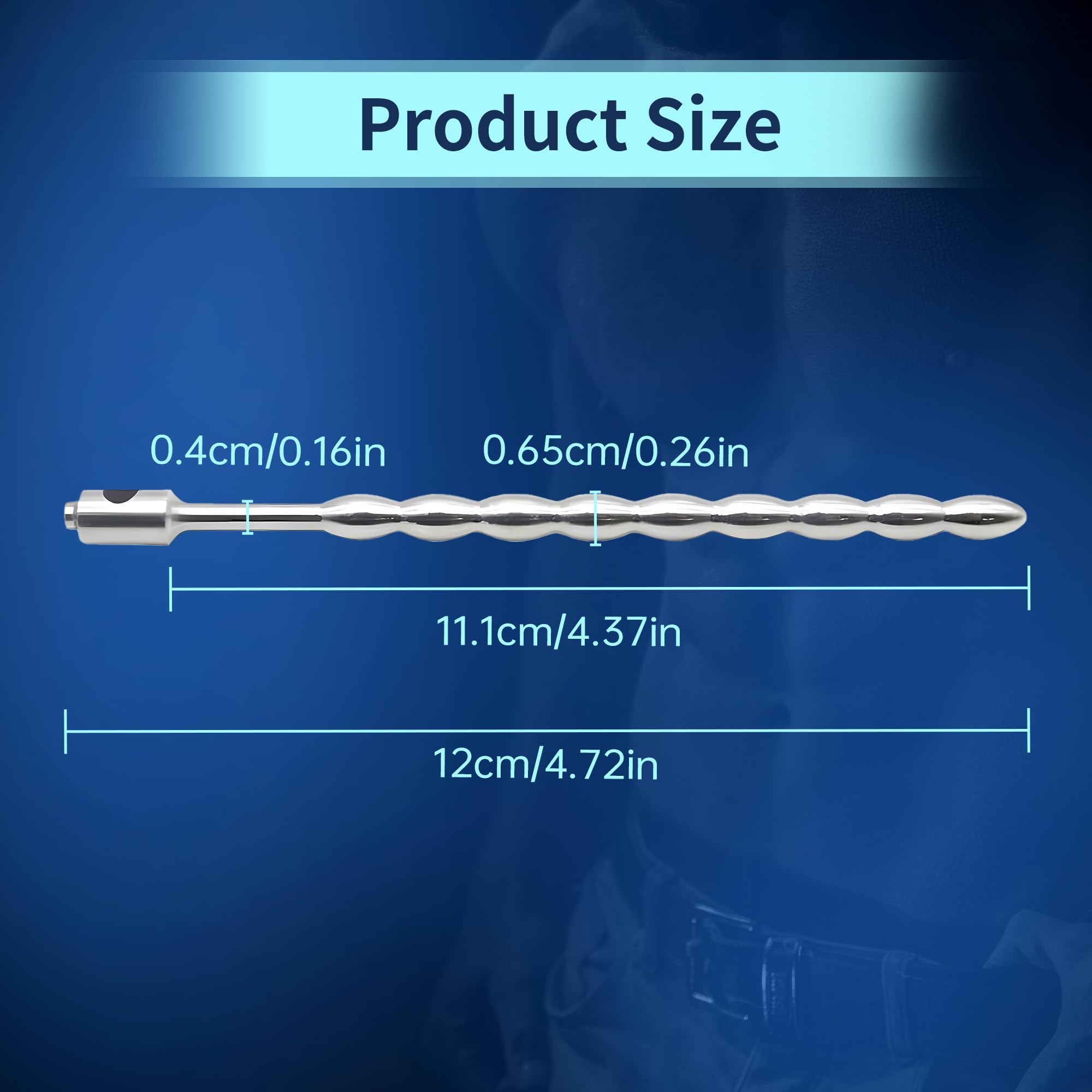 Electric Shock Beaded Urethral Sound Plug - Adjustable Cock Ring & Glans Cage Electro Sex Kit with Power Unit - Penis Dilator Expander & Chastity Device for Men - BDSM, Prostate Play & Sensual Enhancement