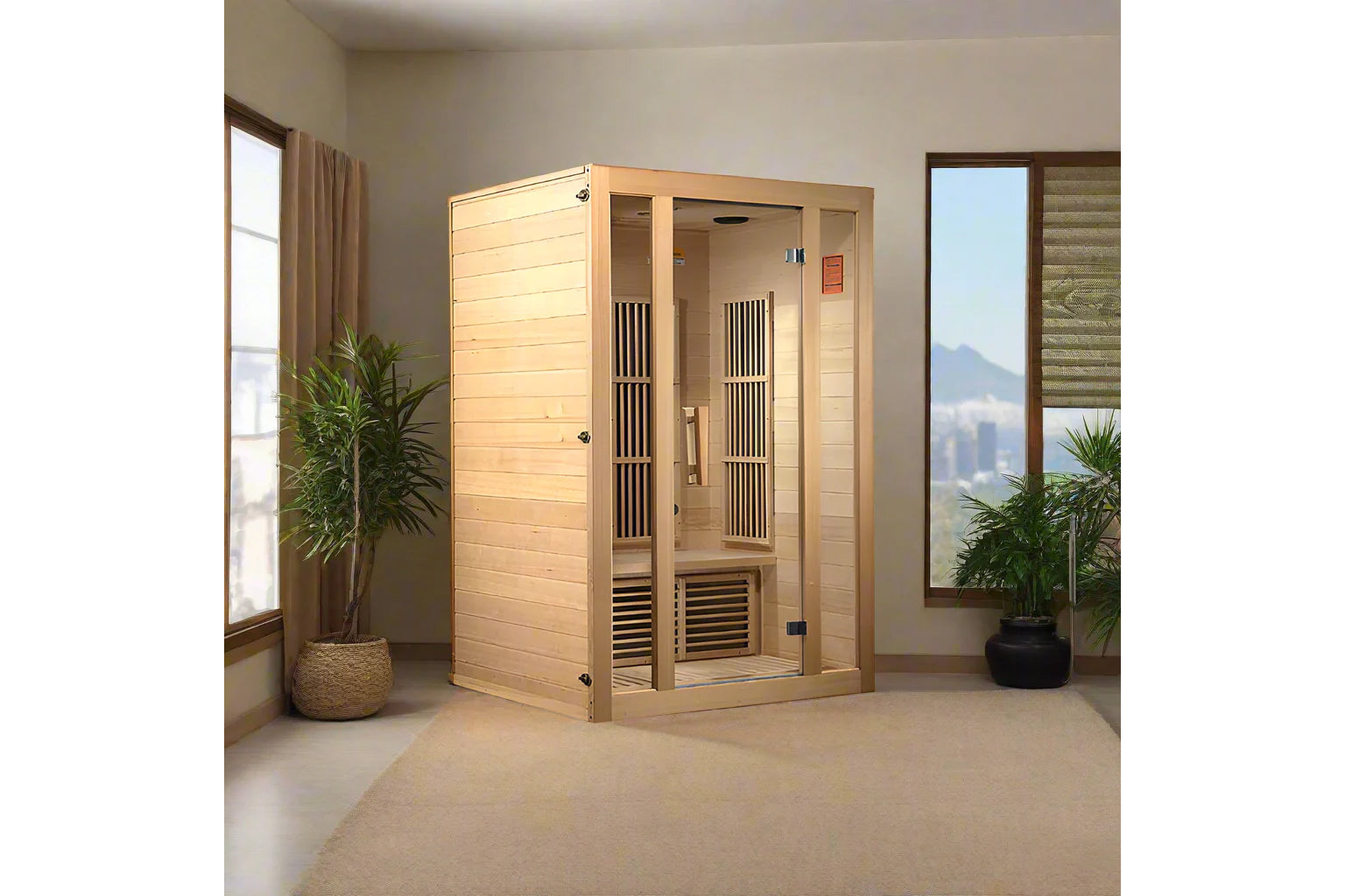 Maxxus Seattle 2 Person Low EMF FAR Infrared Sauna for Home Spa Relaxation & Detox - Perfect for Small Spaces & Wellness Retreats (Summer Sale)