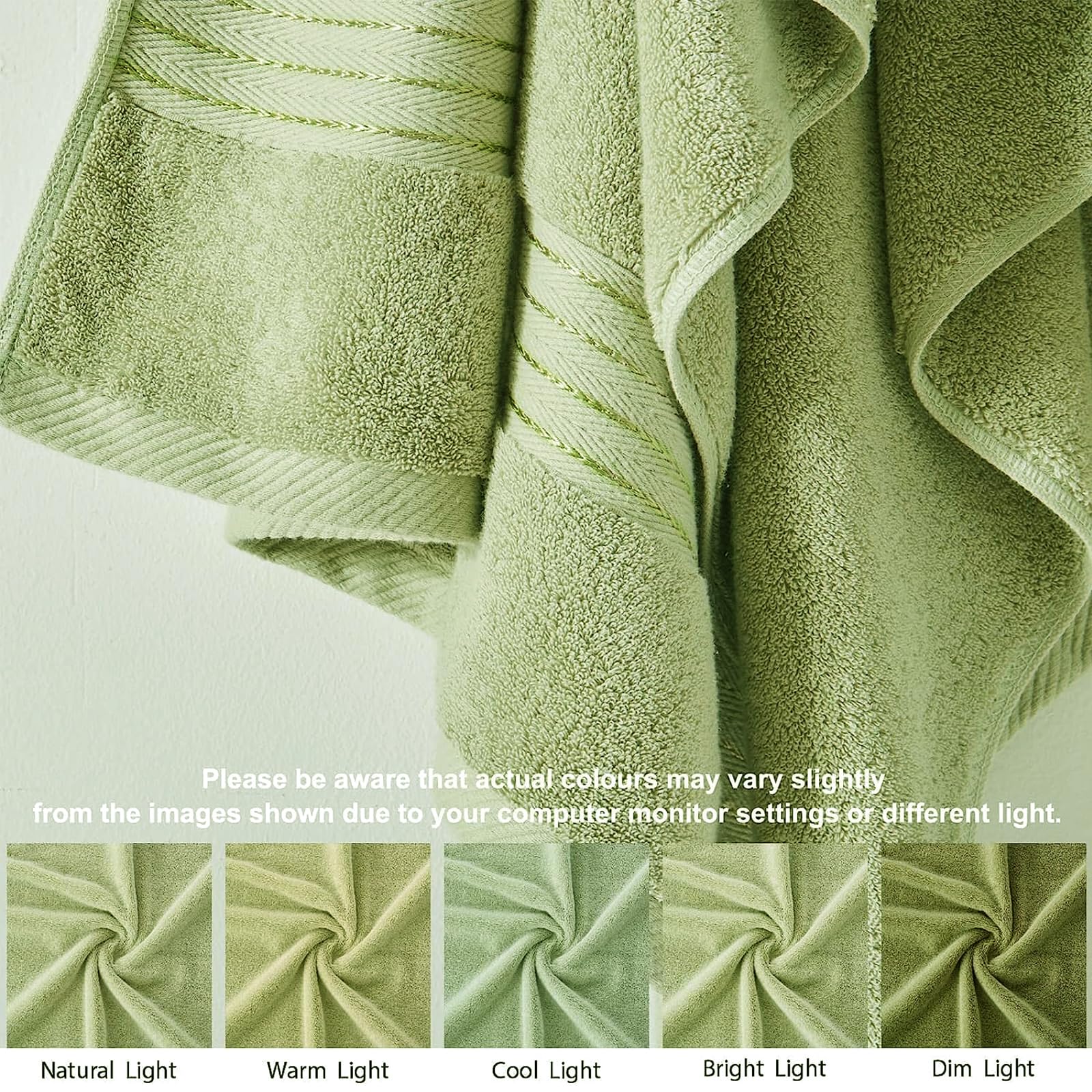 Premium 100% Cotton Oversized Bath Sheet - 35x70 Inch, 650 GSM, Ultra Soft & Absorbent for Spa, Gym & Daily Use - Green Luxury Shower Towel by COZYART