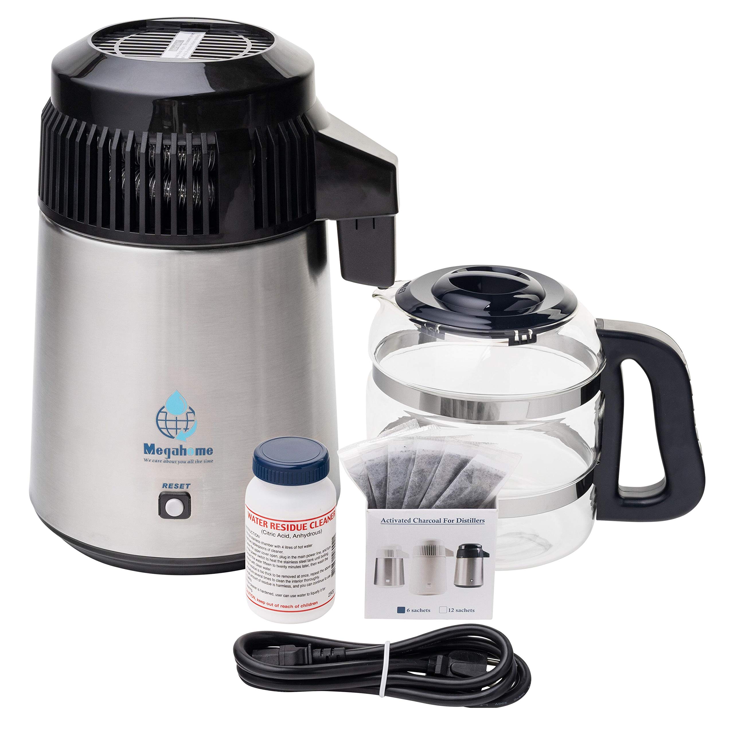 Nutriteam Premium Water Distiller with Glass Collection - Pure Distilled Water for Home, Office, and Laboratory Use
