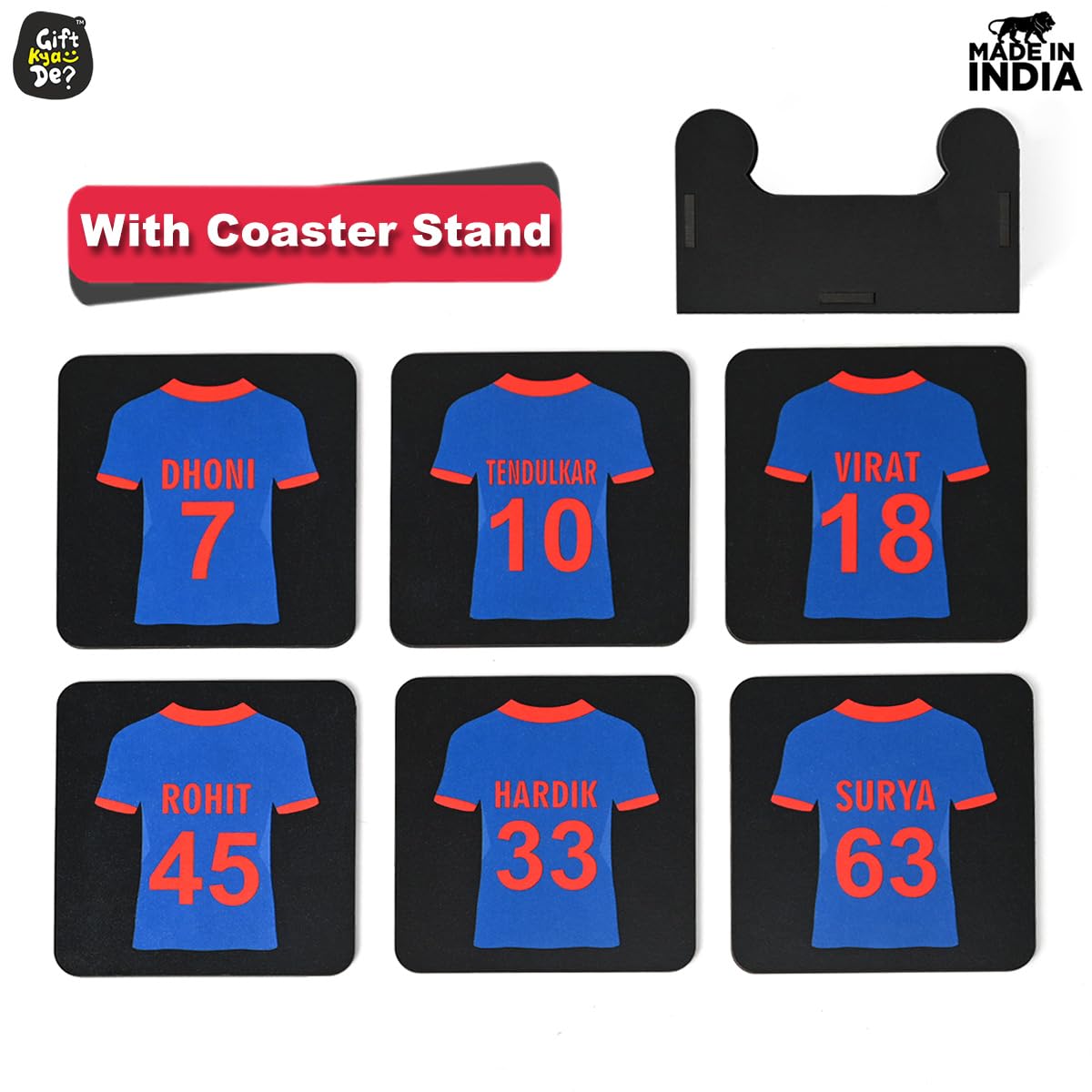 Premium Cricket Coaster Set of 6 - Square 3.8