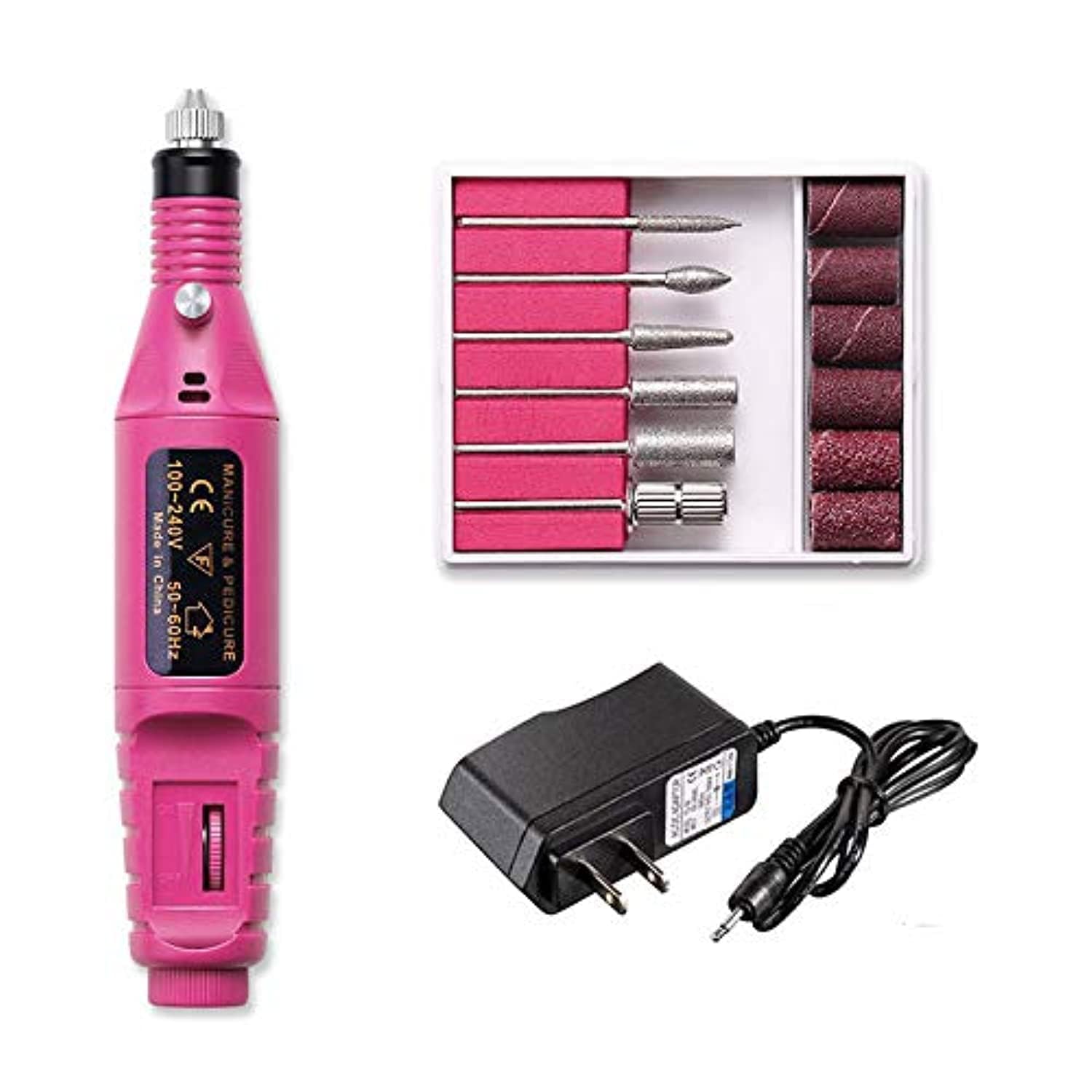 Professional Electric Nail Drill Kit - Acrylic Nail & Gel Polish Remover Tools with 6 Bits for Finger & Toe Care - Portable Nail Polishing Machine for Home & Salon Use - Perfect for Manicures, Pedicures & Nail Art