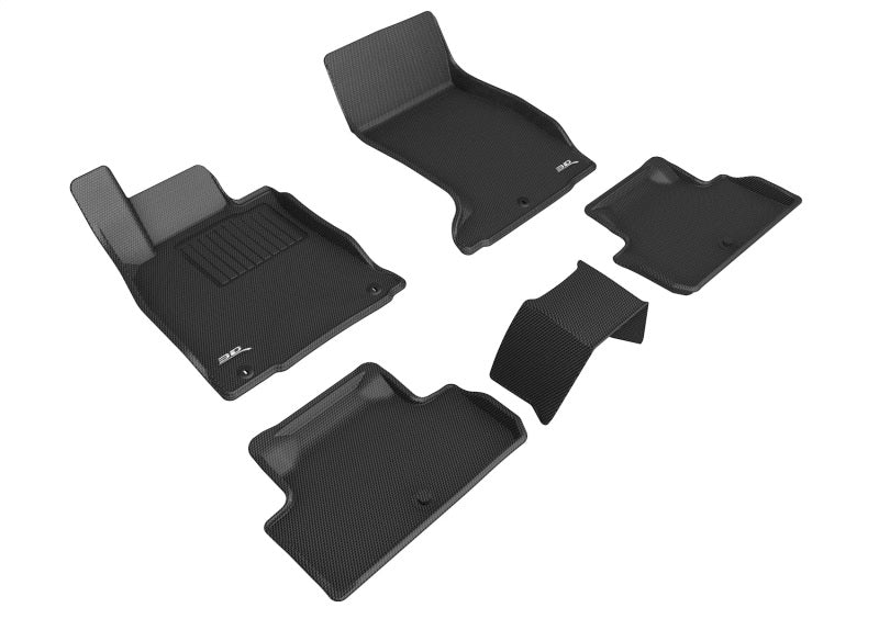 3D MAXpider Custom Fit Floor Mats for 2019-2023 Genesis G70 AWD - Kagu Series 1st & 2nd Row All-Weather Protection (Black) - Perfect for Daily Commutes, Road Trips & Winter Driving