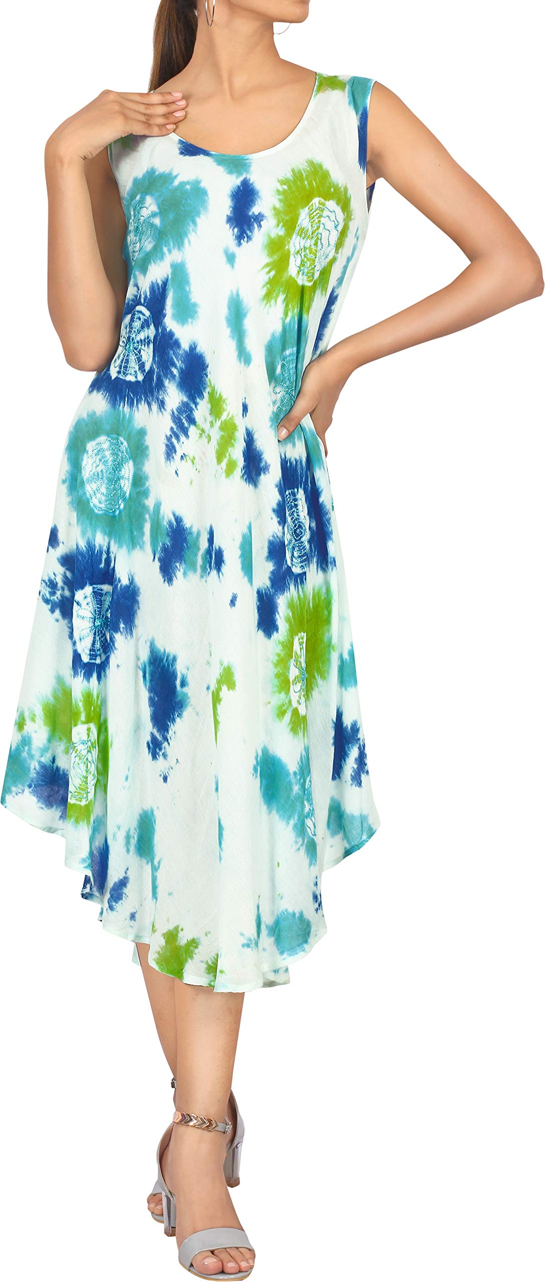 LA LEELA Women's Loose Beach Dresses - Comfortable House Wear for Summer