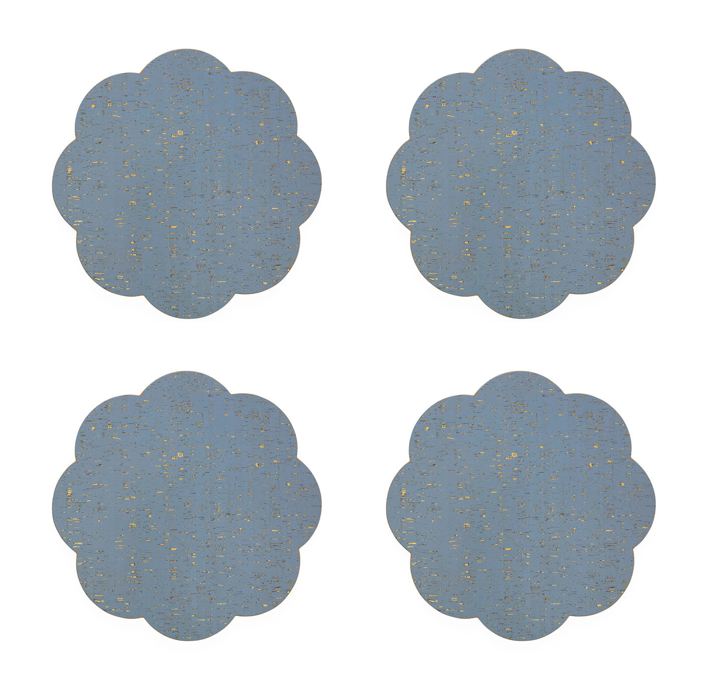 Stylish Metallic Cork Petal Placemat Set - 6-Piece Round Table Mats for Dining, Kitchen, Party Decor & Home Entertaining