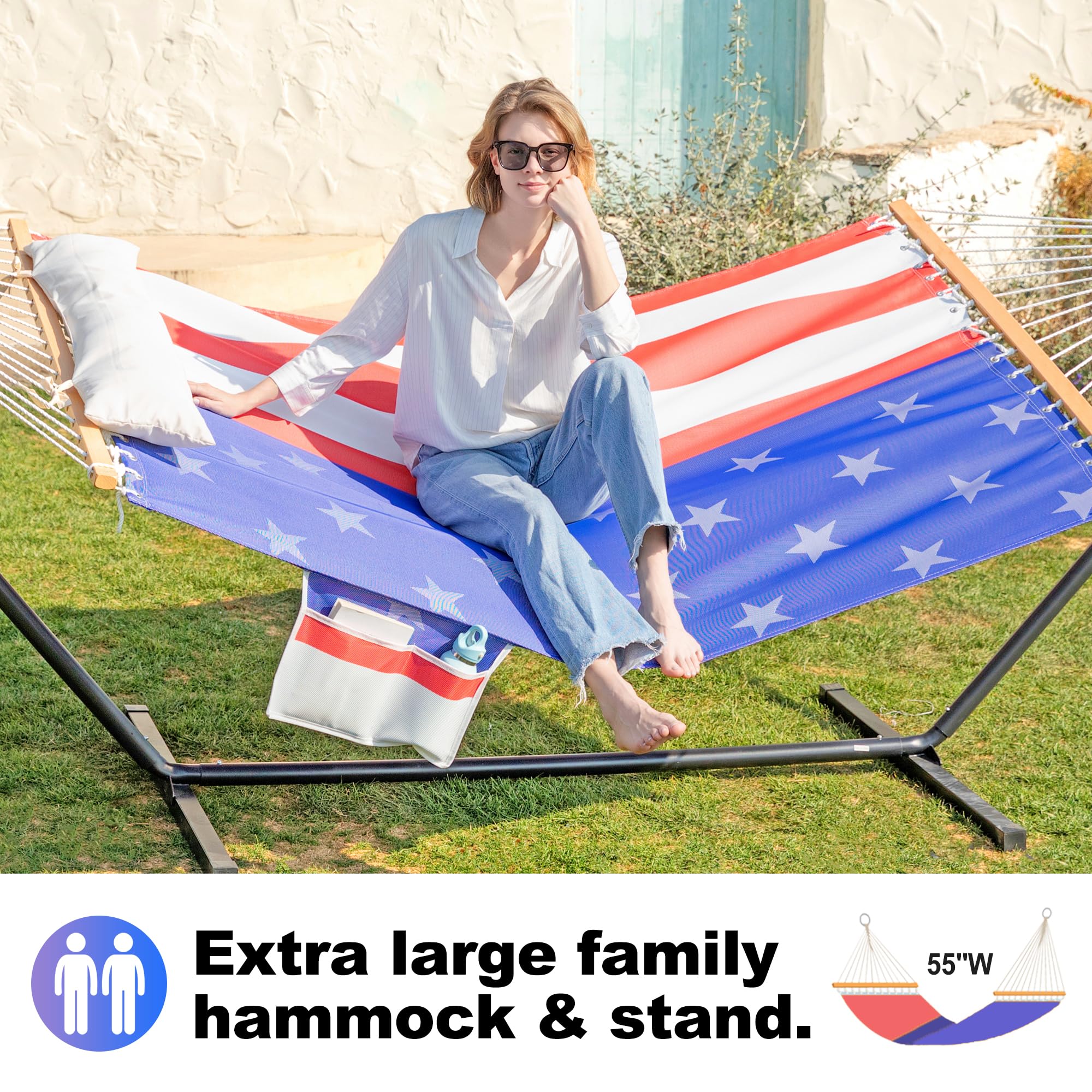 **Heavy Duty 2-Person Waterproof Hammock with Stand – 55