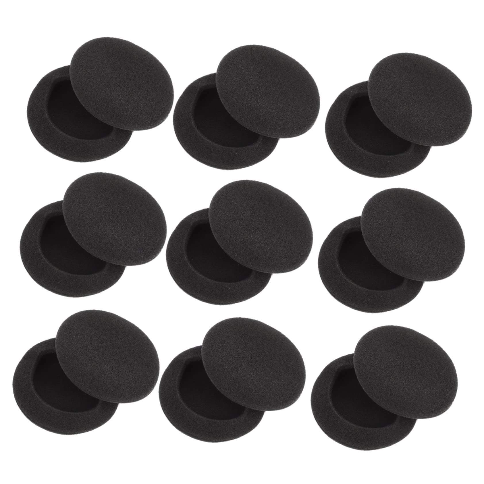 Veemoon 20pcs Universal 45mm Replacement Earpads for Headphones - Soft Black Memory Foam Ear Cushions - Compatible with Most Over-Ear Headphones (Perfect for Gaming, Music & Office Use)