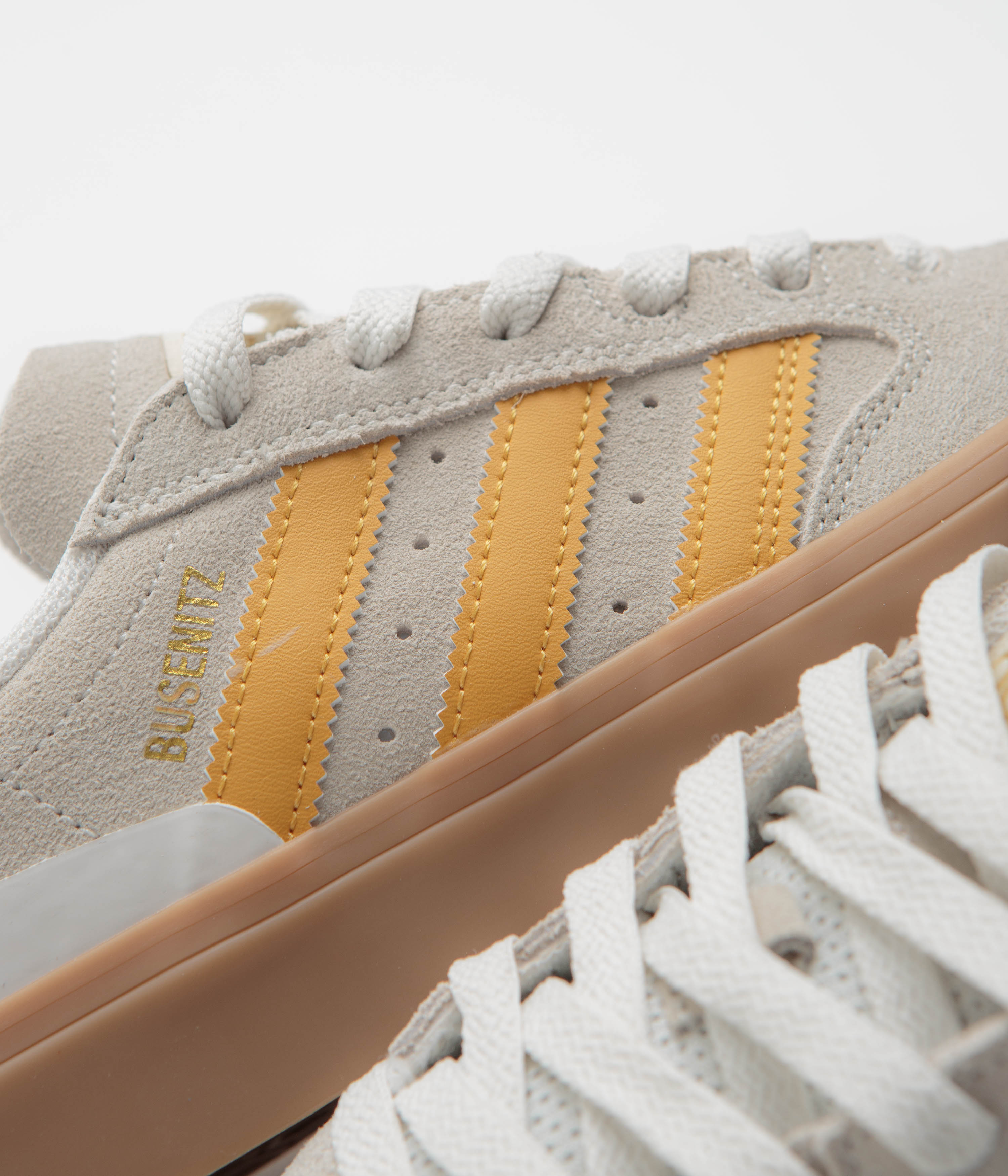 Adidas Busenitz Vulc II Skate Shoes - Crystal White/Preloved Yellow/Gold Metallic - Men's High-Performance Skateboarding Sneakers for Street Style & Urban Fashion