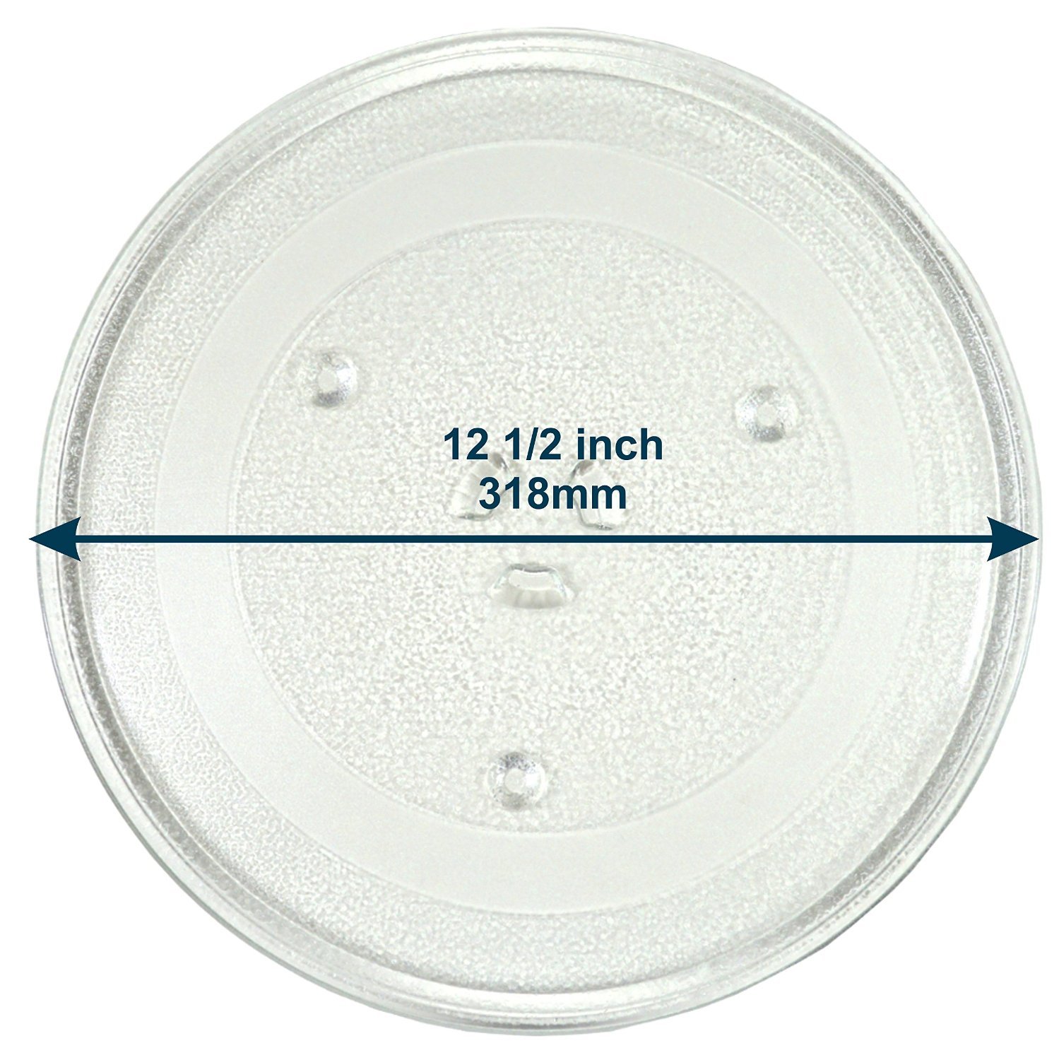 HQRP 12.5-inch Microwave Glass Turntable Tray - Replacement for Emerson M0S0563, 5308037674, MW8105S, MW8109W - Durable Microwave Oven Rotating Plate for Even Cooking - Perfect for Reheating, Defrosting & Family Meals