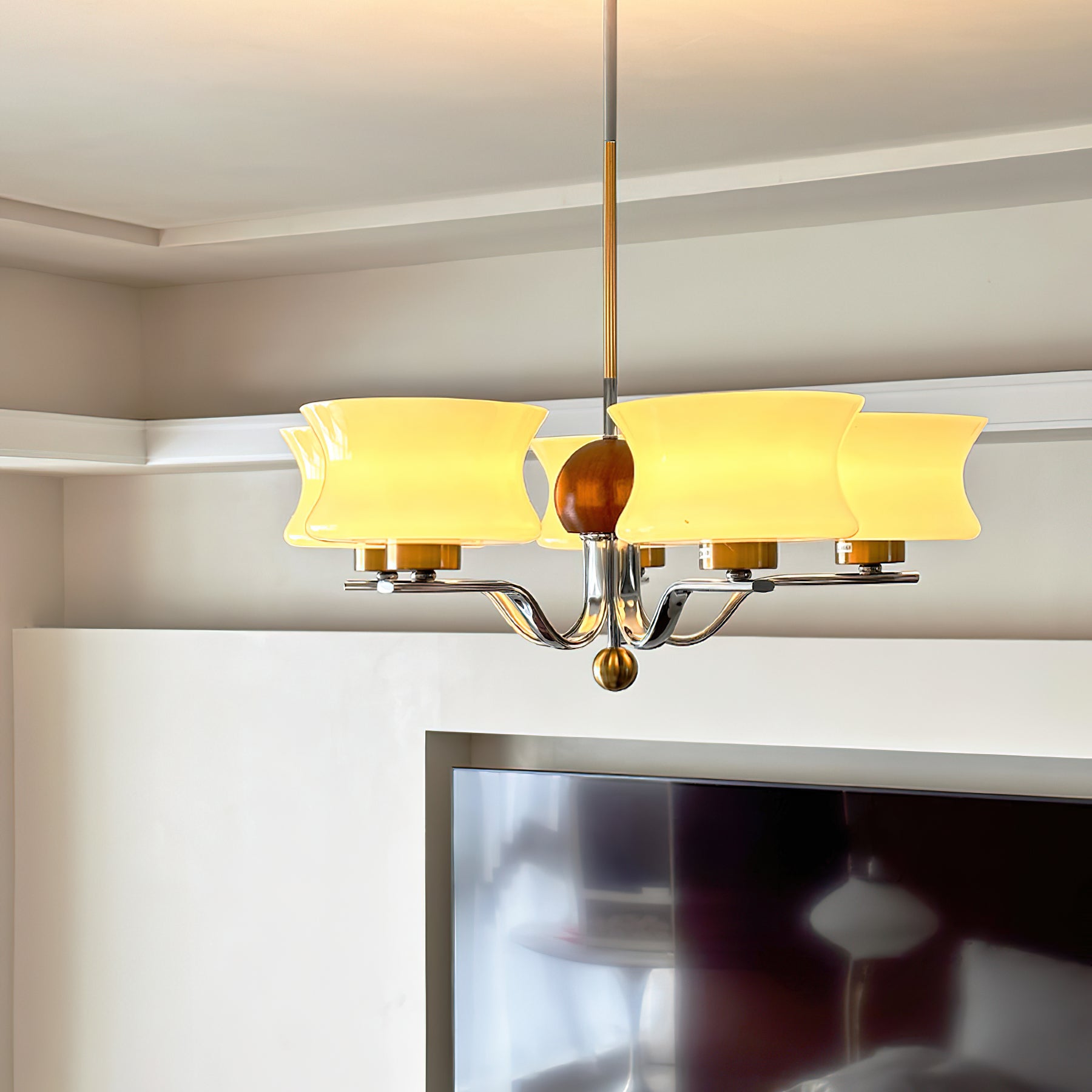 Anath Modern Chandelier - Elegant Crystal Ceiling Light Fixture for Dining Room, Living Room, Bedroom | Perfect for Home Decor, Wedding & Party Lighting