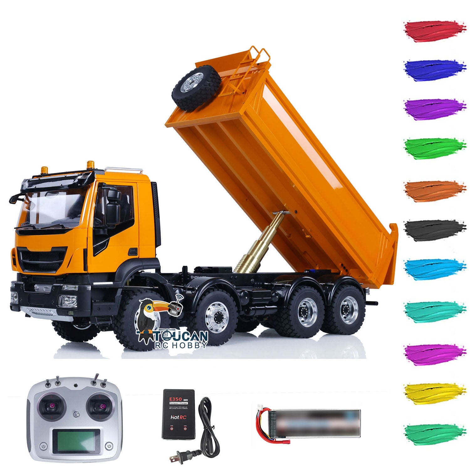 1/14 LESU 8X8 Metal RC Hydraulic Dump Truck - Remote Control Tipper Dumper with Realistic Simulation for Hobbyists | DIY Model Car Kit (PNP/RTR) | Perfect for Construction Site Play & Off-Road Adventure
