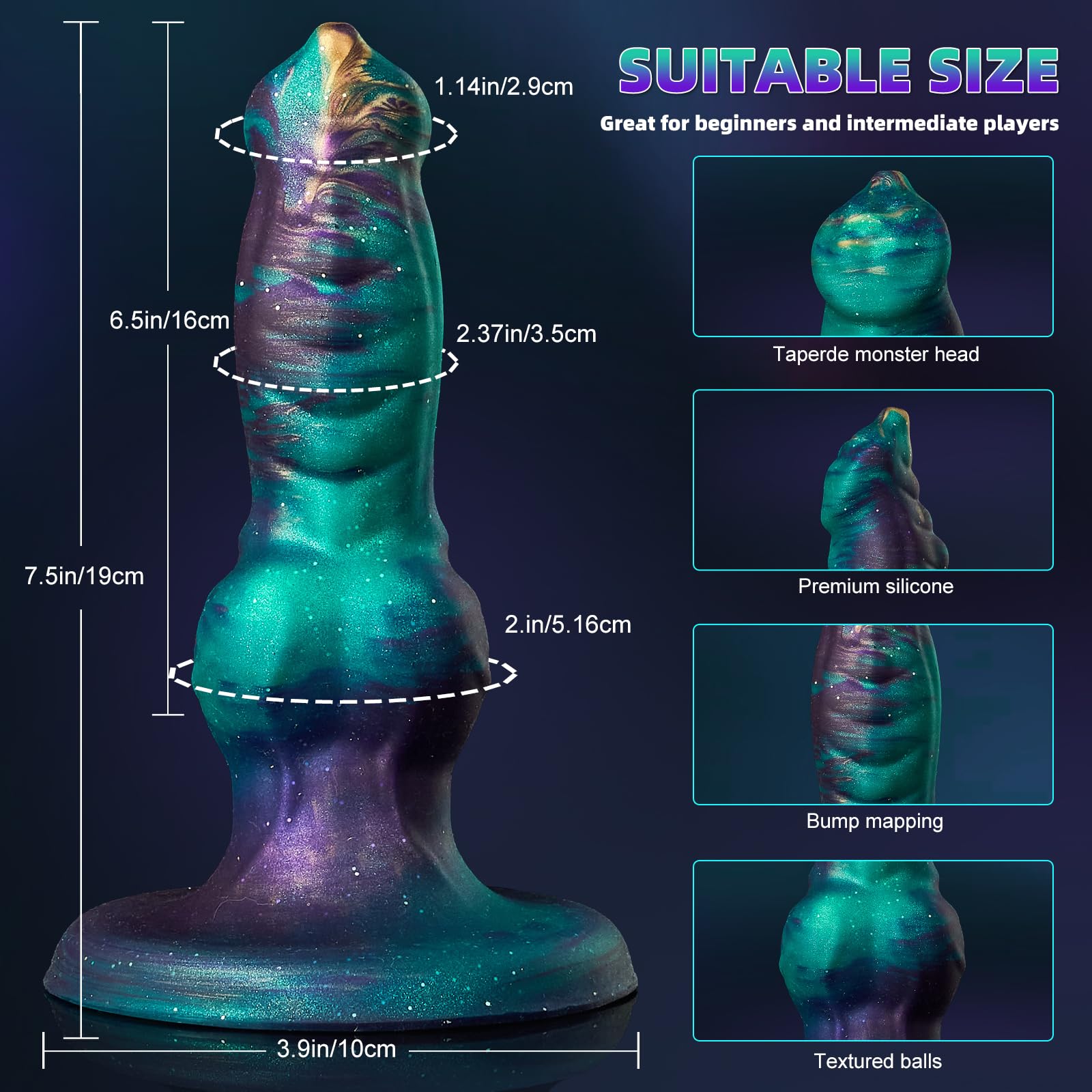 7.08 Inch Fantasy Dragon Dildo - Realistic Monster Vibrator with Suction Cup for Anal & Prostate Massage | Adult Sex Toy for Men & Women | Perfect for Solo Play, Couples Fantasy & BDSM Scenes