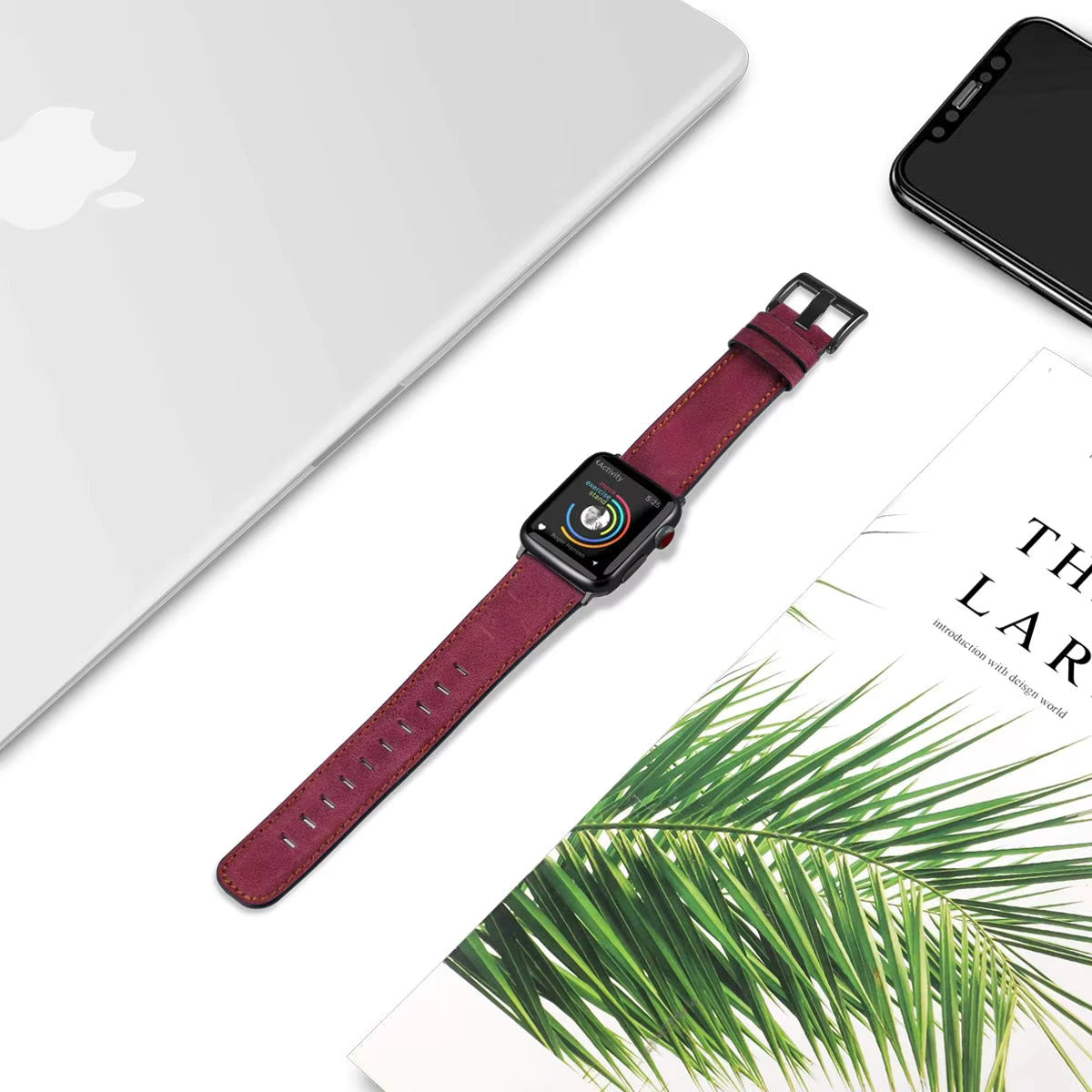 Vintage Leather Apple Watch Band - Classic Retro Style Replacement Strap for Apple Watch Series 1/2/3/4/5/6/7/8/SE - Perfect for Casual Wear, Office & Special Occasions