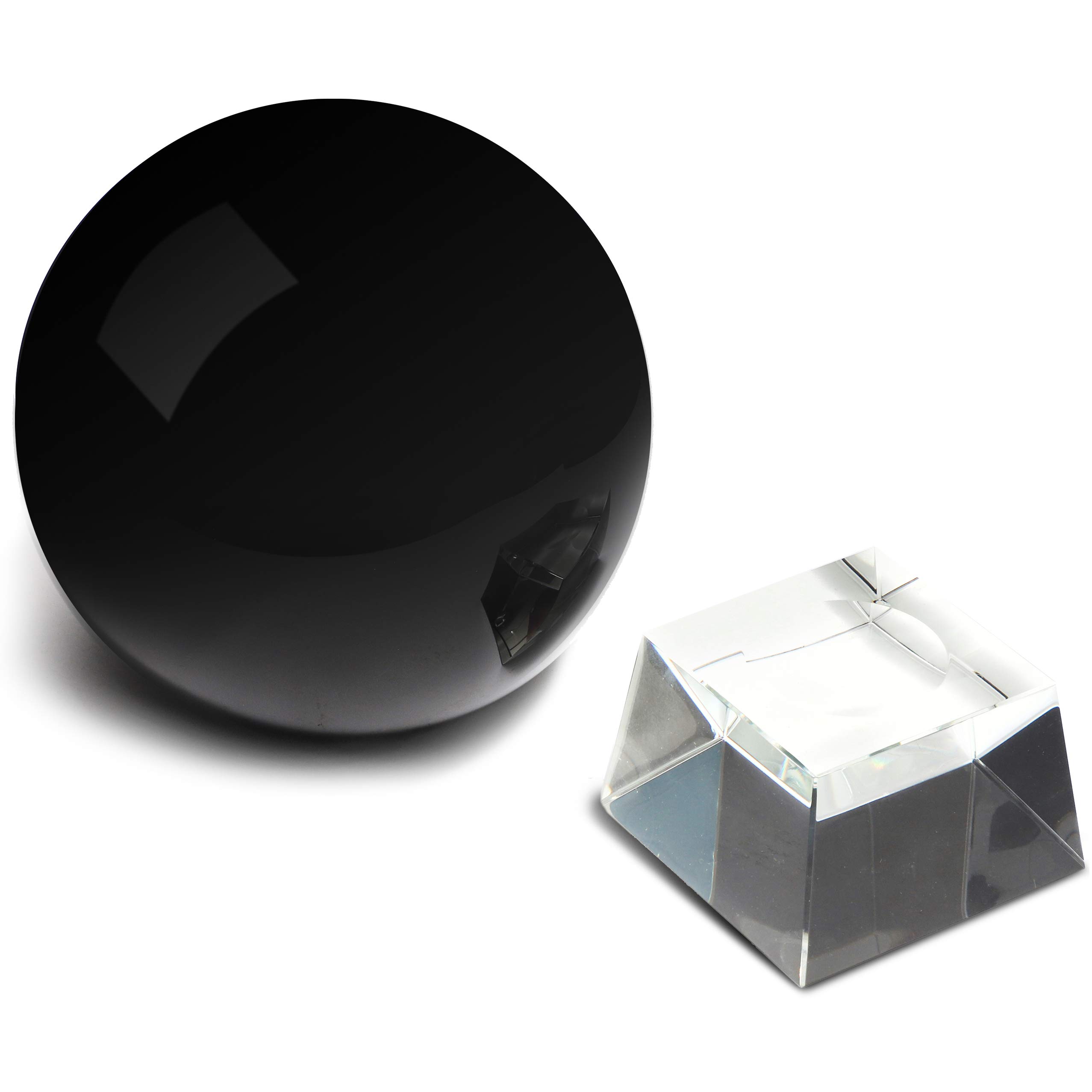 Premium 6-Inch Black Obsidian Crystal Ball with Wooden Stand - Healing Stone for Meditation, Feng Shui, and Home Decor - Perfect for Desk, Office, or Spiritual Altar