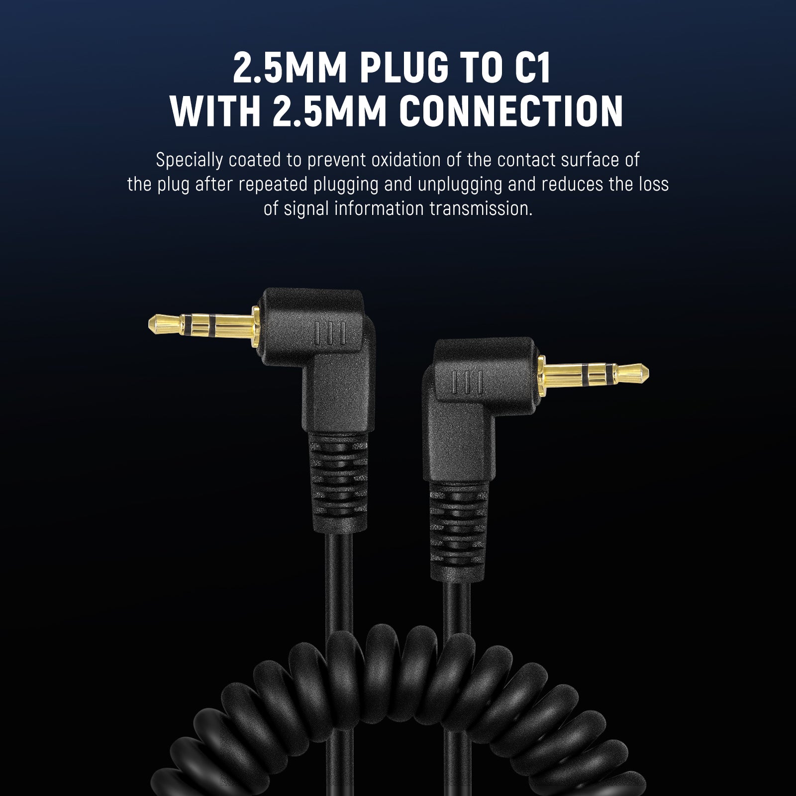 NEEWER 2.5mm to C1 Remote Shutter Release Cable for Canon DSLR Cameras - Perfect for Time-Lapse Photography & Group Shots