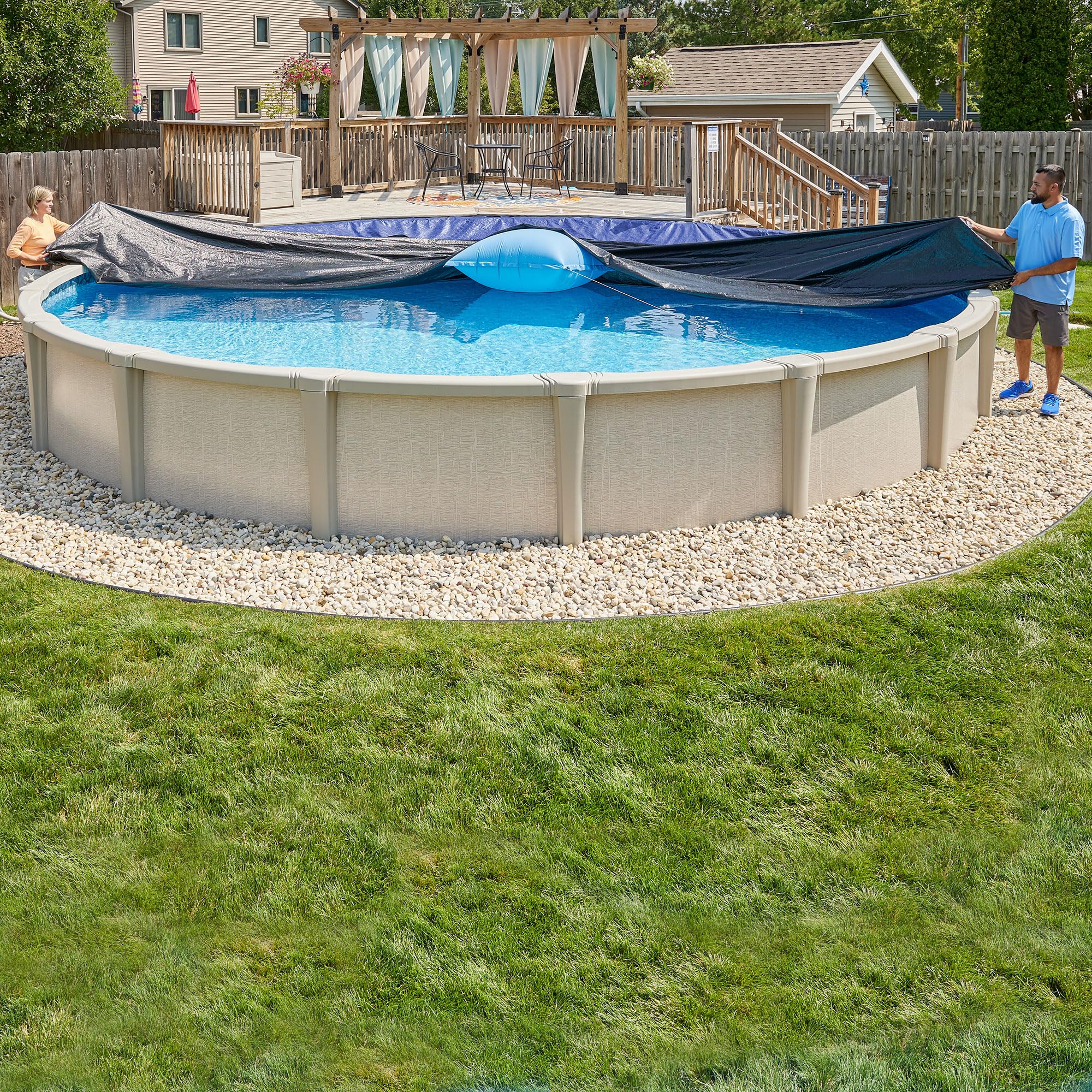 Doheny's Heavy-Duty Winter Pool Covers for Above Ground Pools - Premium Commercial-Grade Protection with Reinforced Material | Perfect for Snow, Ice, and Leaf Protection During Cold Months