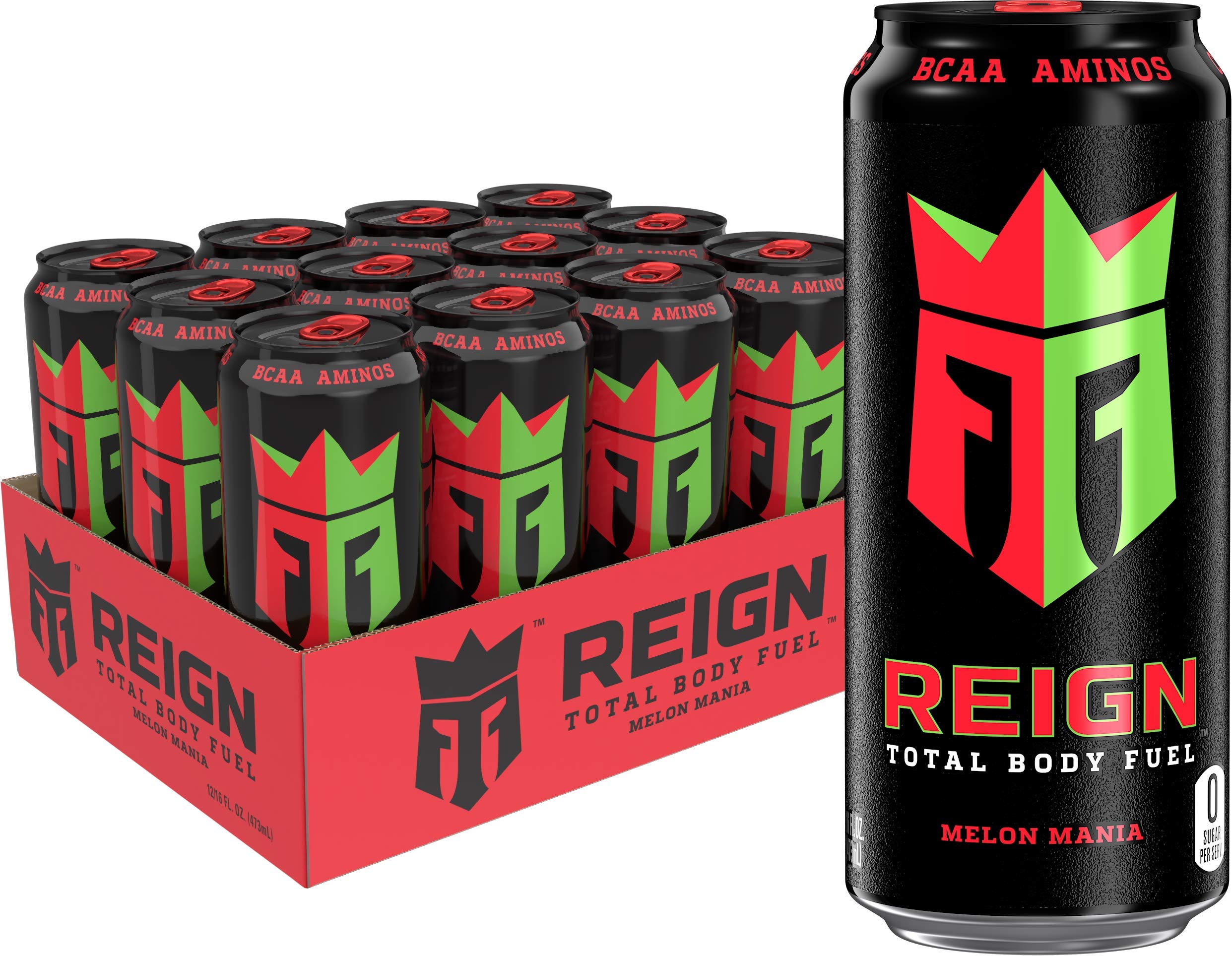 Reign Total Body Fuel Melon Mania - 16 Fl Oz (Pack of 12) | Electrolyte-Enhanced Fitness & Performance Drink for Workouts, Sports & Active Lifestyle