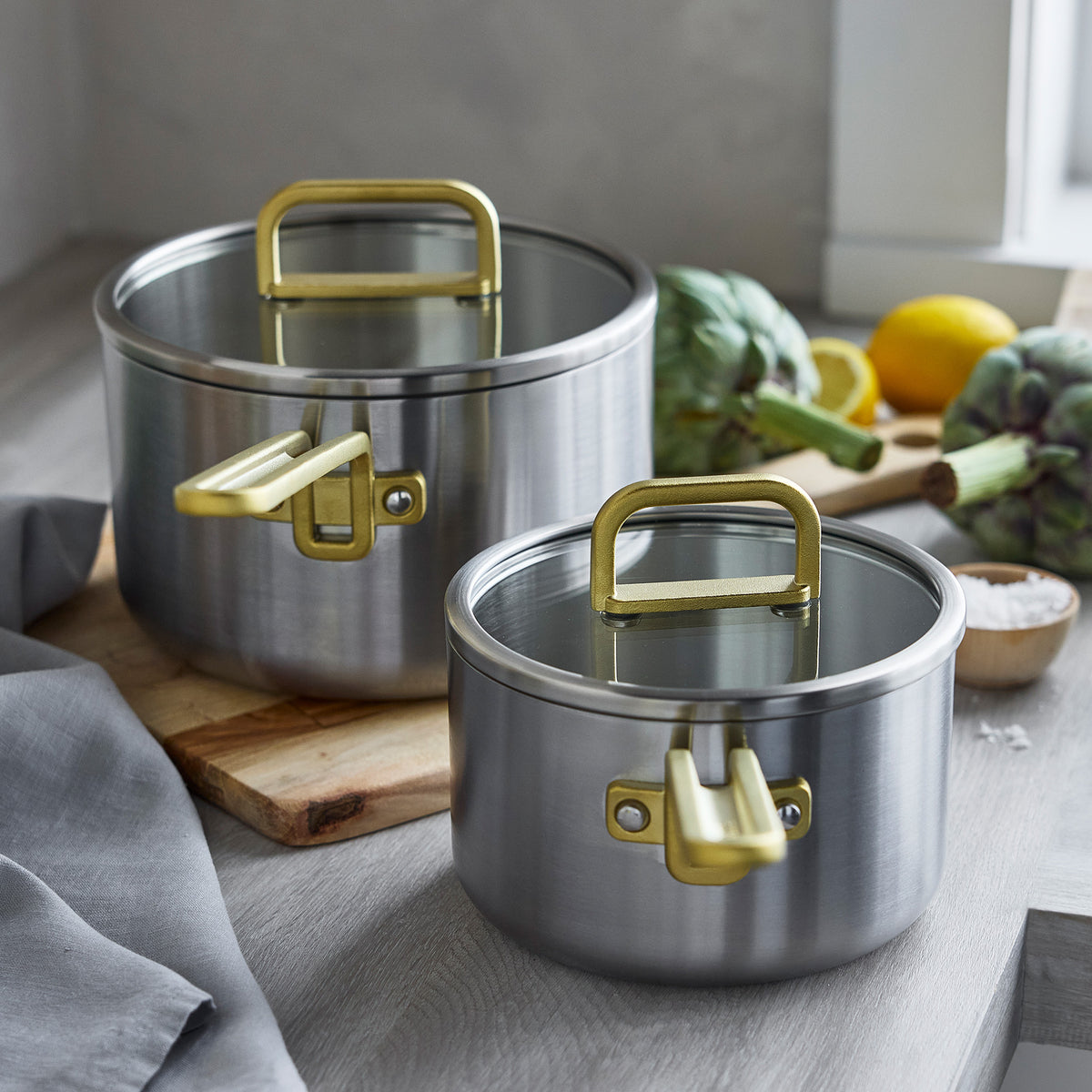 Stanley Tucci™ 4 Quart Stainless Steel Saucepan with Lid - Perfect for Cooking, Boiling, and Simmering Soups, Pasta & Sauces