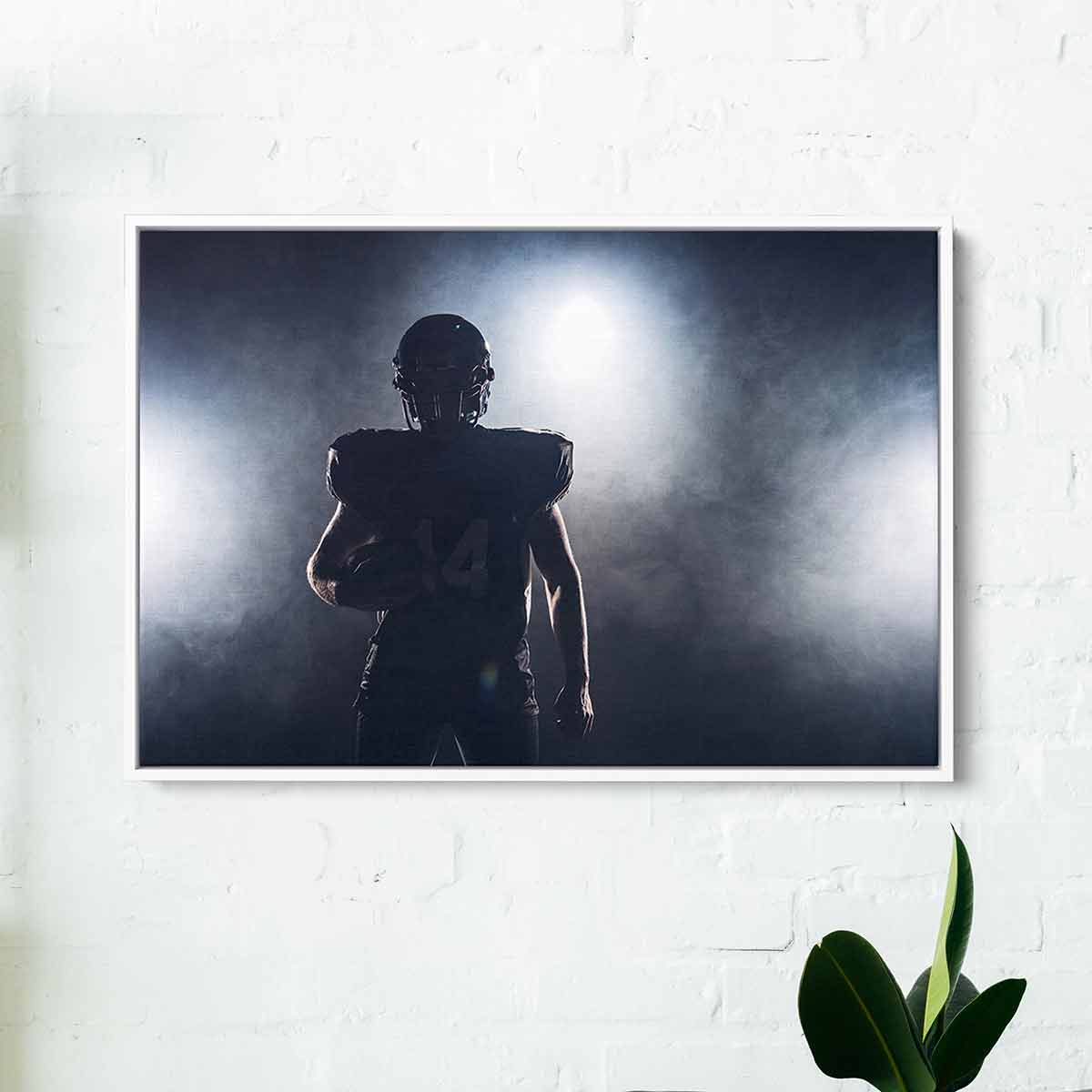 Black American Football Player Wall Art Canvas Print - 67x50 Inches - Perfect for Man Cave, Sports Bar & Game Room Decor
