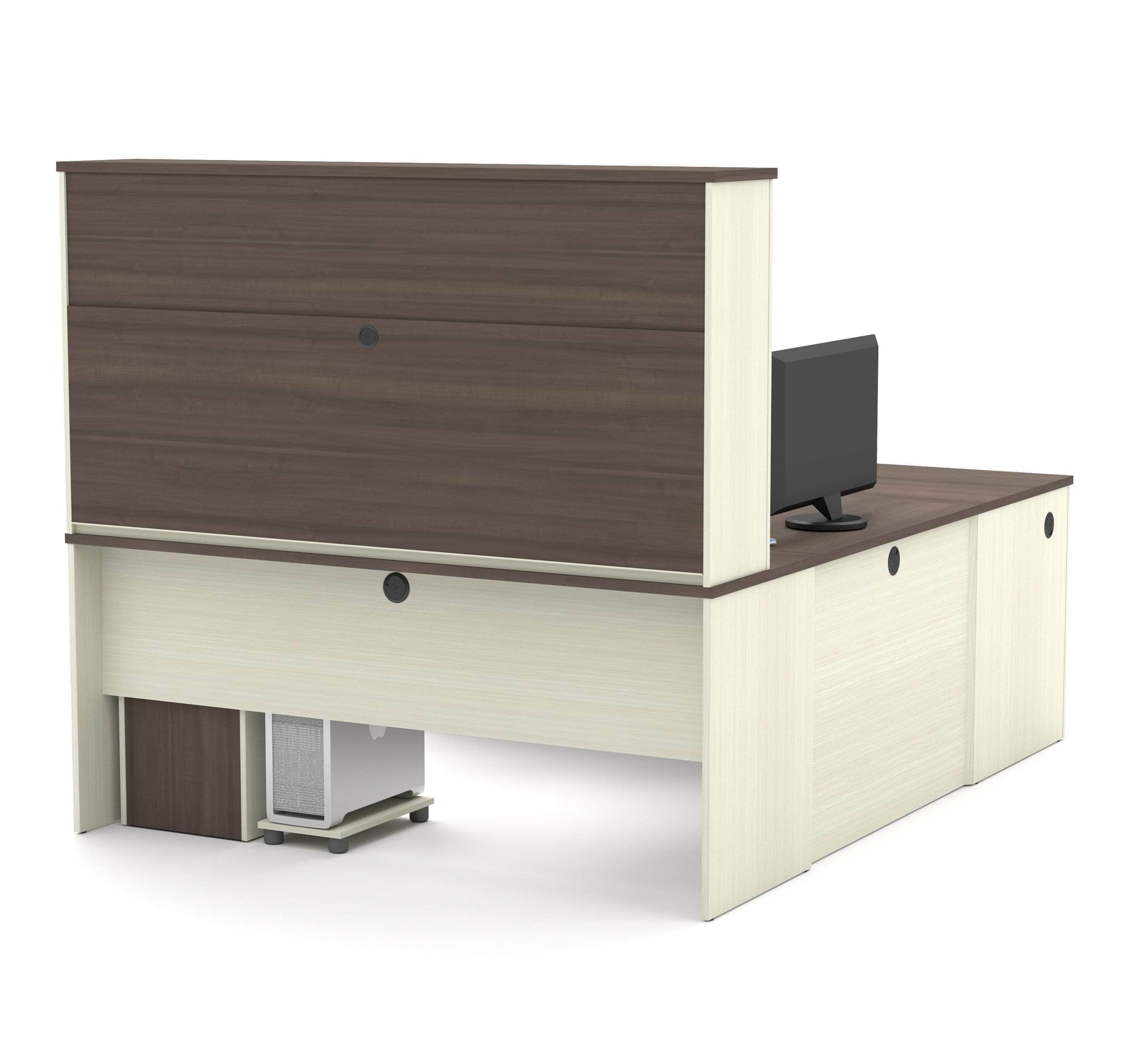 Premium U-Shaped Executive Desk with Hutch & 2 Pedestals - 2 Color Options | Modern Home Office Furniture for Professionals & Remote Workers