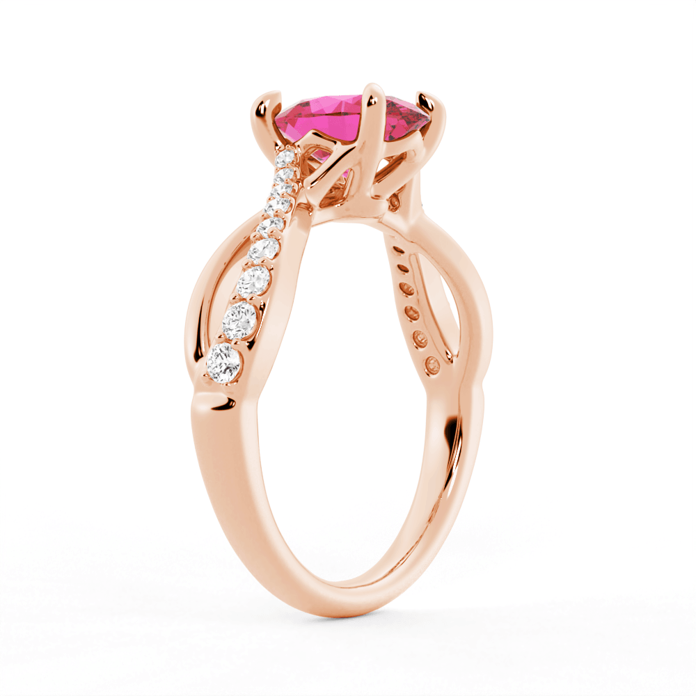 You Are Stronger Than You Think Oval Pink Sapphire Ring With Infinite Band - Elegant Sterling Silver Jewelry for Women, Perfect for Anniversary Gifts, Valentine's Day & Special Occasions