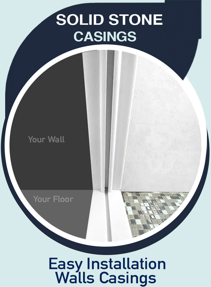 Alcove Wet Cement Sistine Stone & Del Mar Mosaic Accent Tile - DIY Shower Remodel Kit for Bathroom Renovation | Waterproof Backsplash & Flooring Solution