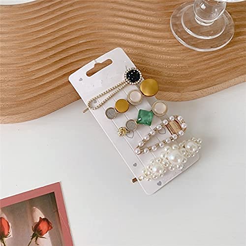 MODINITY 5Pcs Macaron Hair Clips with Pearls - Hair Accessories for Women & Girls - Party & Wedding