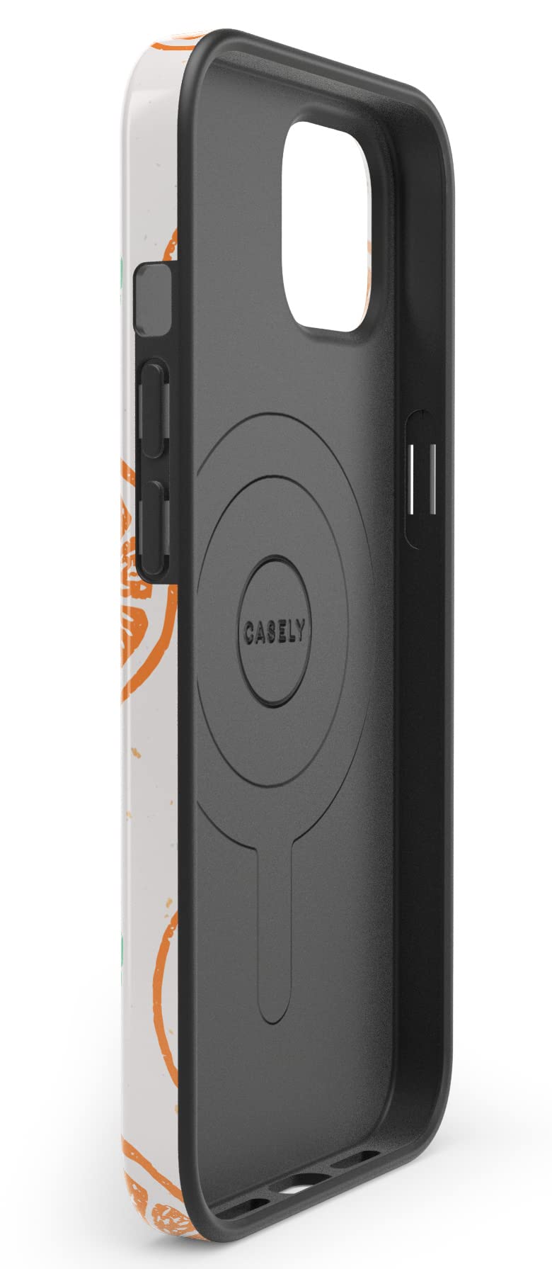 Casely iPhone 13 Case with MagSafe - Orange Stamped Protective Cover | Slim Fit, Shockproof & Wireless Charging Compatible | Perfect for Everyday Use, Travel & Outdoor Activities