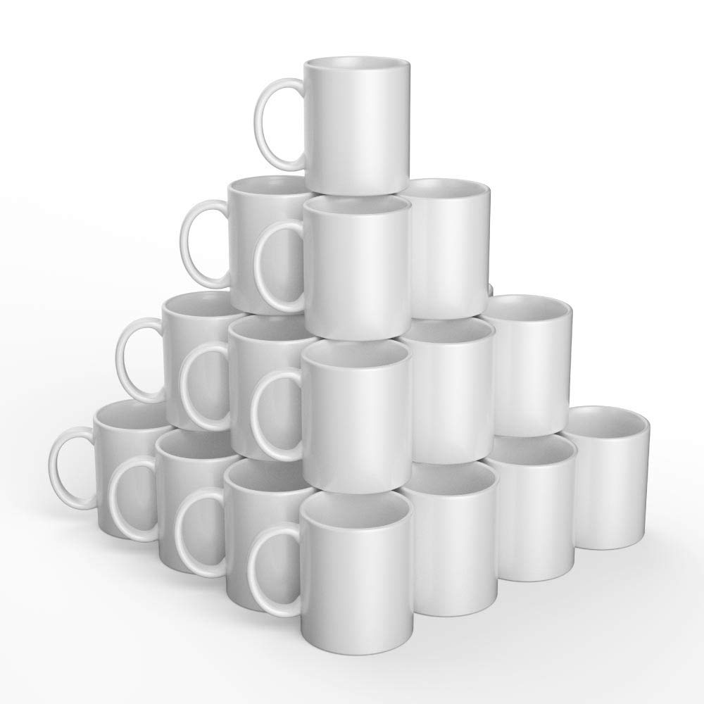 Cricut Blank Sublimation Mug - 12 Oz White Ceramic-Coated Coffee Cup, Dishwasher & Microwave Safe - Compatible with Cricut Mug Press & Infusible Ink - Perfect for DIY Crafts, Personalized Gifts & Heat Transfer Printing (36-Pack) - Great for Home, Office & Craft Studio Use