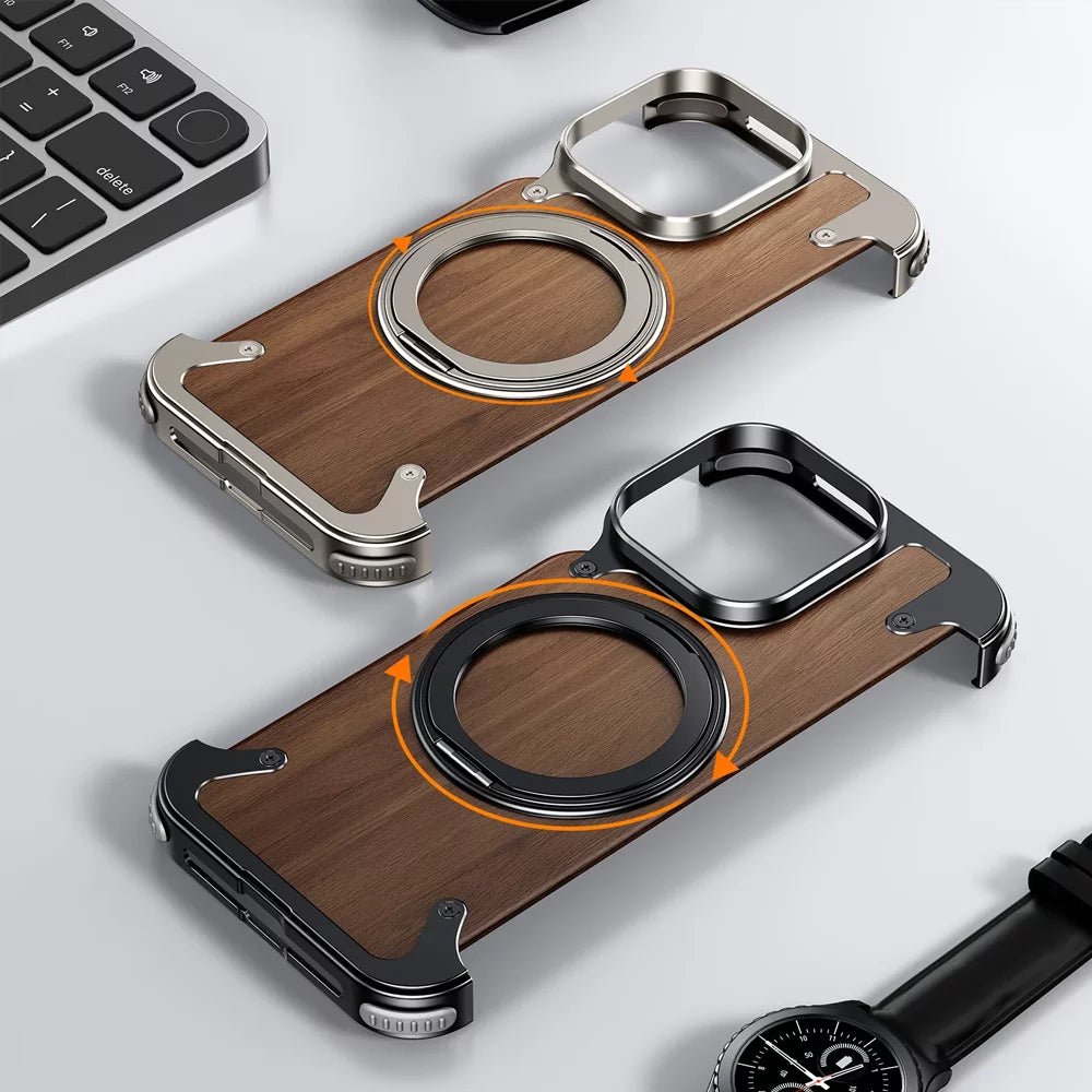 EdgeX Walnut Wood Magnetic MagSafe iPhone Case - Premium Protective Cover for iPhone 12/13/14 Pro Max - Perfect for Work, Travel & Everyday Use