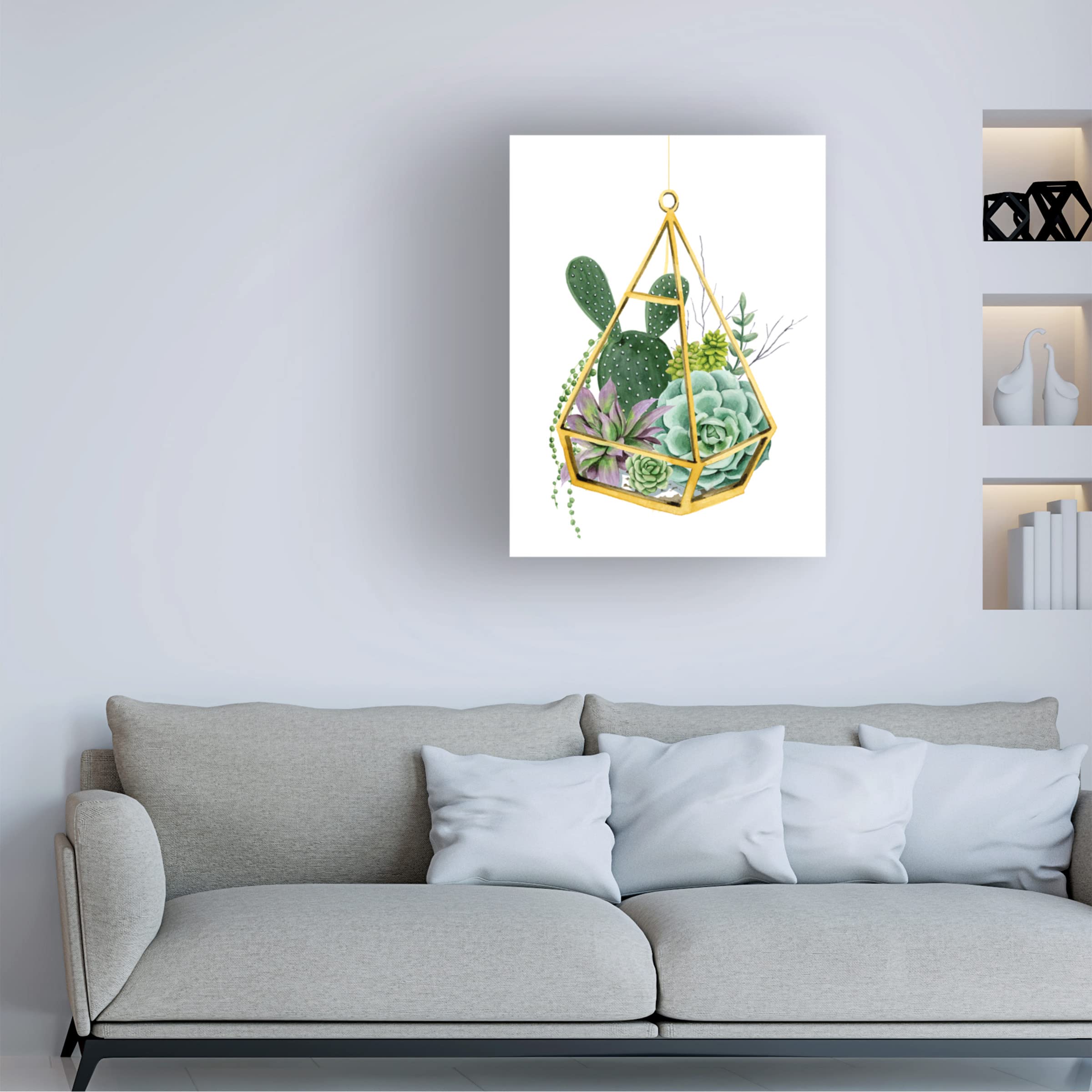 Grace Popp 'Wild Terrarium I' Canvas Wall Art Print - Modern Botanical Home Decor for Living Room, Bedroom & Office - Stretched & Framed Ready to Hang