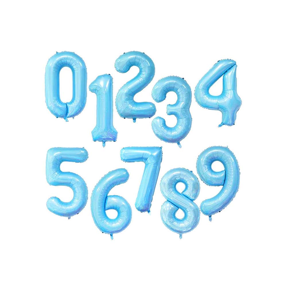 40 Inch Large Foil Number Balloons 0-9 for Birthday Party Decorations - Sky Blue (Pack of 2) | Perfect for Wedding, Anniversary, Baby Shower & Graduation Celebrations