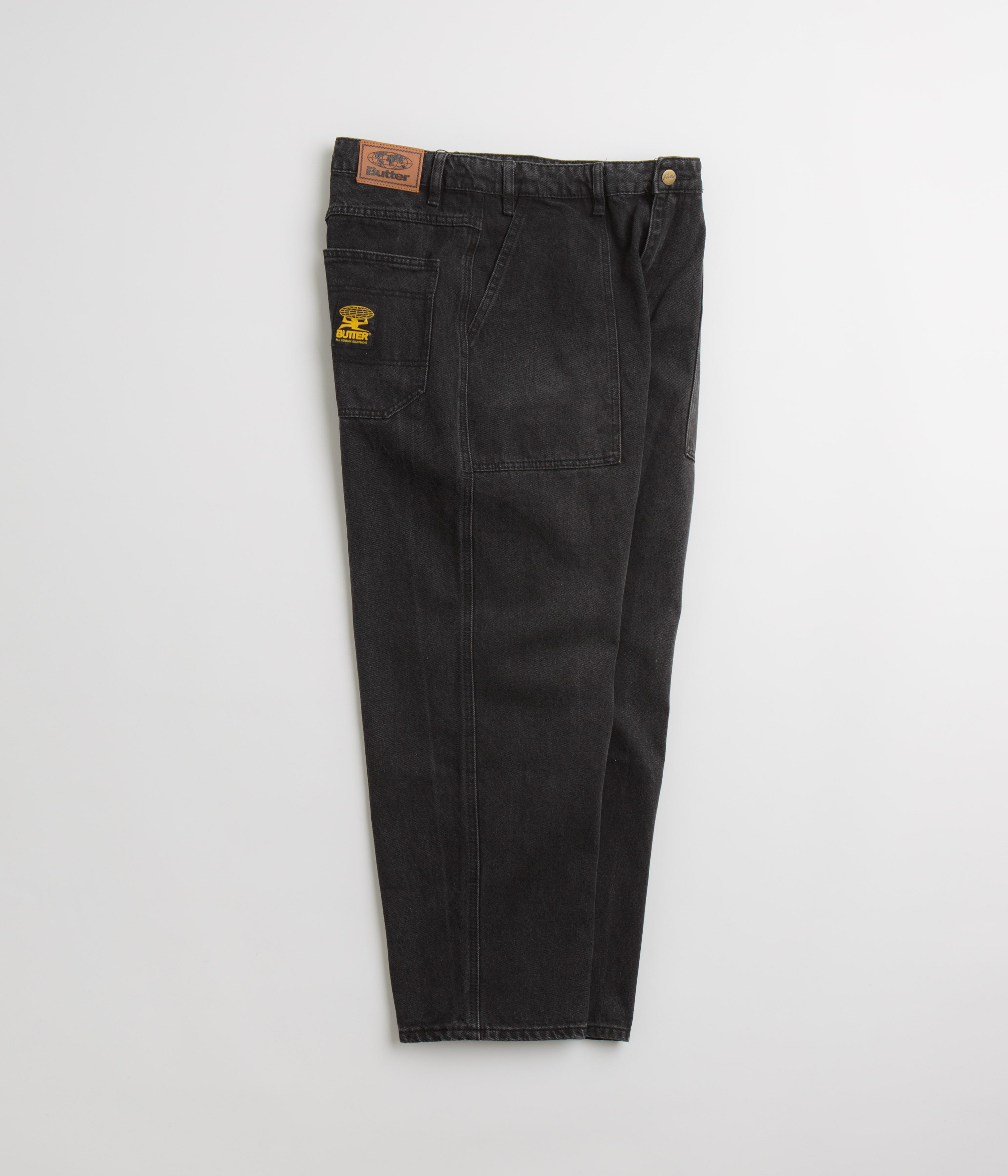 Butter Goods Patch Pocket Jeans for Men - Faded Black Denim Pants | Casual Streetwear & Everyday Wear