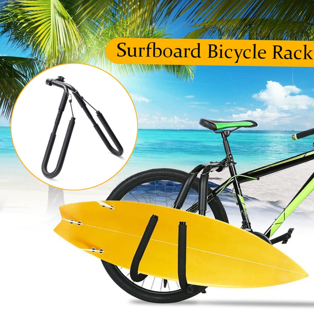 Tidyard Adjustable Anti-Slip Bike Surfboard Rack - Secure Carrier for Surfboards, Kiteboards & Skimboards - Perfect for Beach Commuting & Water Sports Adventures