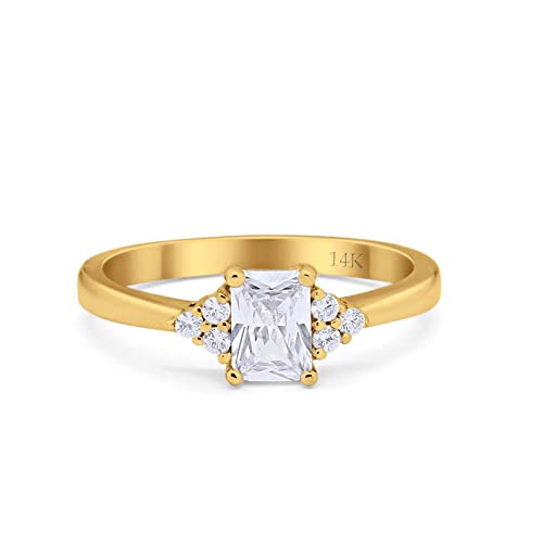 14K Yellow Gold Simulated Cubic Zirconia