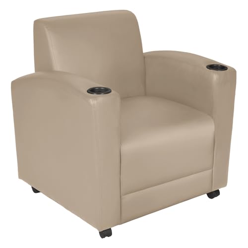 Regency Nova Tablet Arm Lounge Chair in Sand - Ergonomic Office & Conference Room Seating with Adjustable Writing Surface for Comfortable Work & Meetings