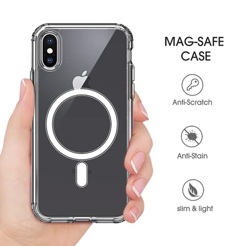 Clear Magnetic Case for iPhone XR - MagSafe Compatible, Shockproof & Anti-Yellowing, Wireless Charging Friendly - Perfect for Daily Use, Travel & Outdoor Activities (iPhone XR)