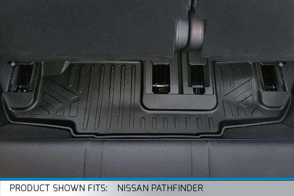 Premium SMARTLINER Custom Fit Floor Mats - 3rd Row Liner in Black for 2022-2023 Nissan Pathfinder (8-Passenger) & Infiniti QX60 (7-Passenger) | All-Weather Protection, Perfect Fit, Easy to Clean - Ideal for Family Road Trips, School Runs & Outdoor Adventures
