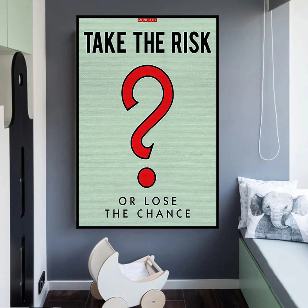 Alec Monopoly Take the Risk Canvas Wall Art - Modern Pop Art Painting for Home & Office Decor | Perfect for Living Room, Bedroom, or Gift