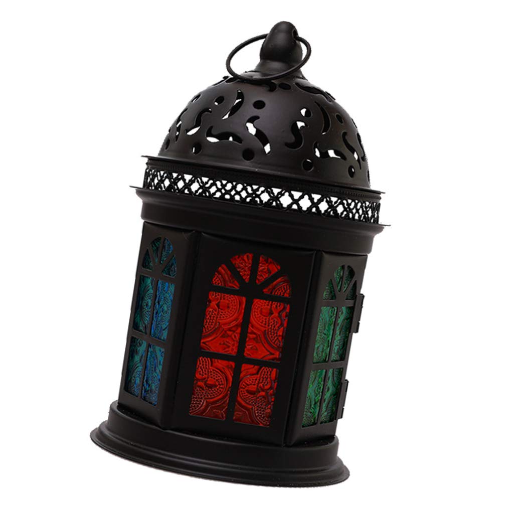VORCOOL Vintage Moroccan Candle Lantern - Hanging LED Candle Holder for Eid Mubarak, Ramadan Decor, Wedding Centerpiece - Perfect for Indoor/Outdoor Muslim Holiday Decorations, Wedding Parties & Home Ambiance Lighting