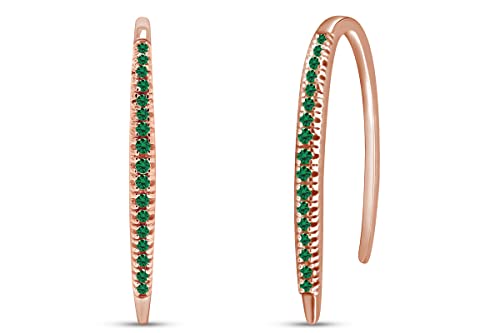 Rose Gold Over : Simulated Emerald