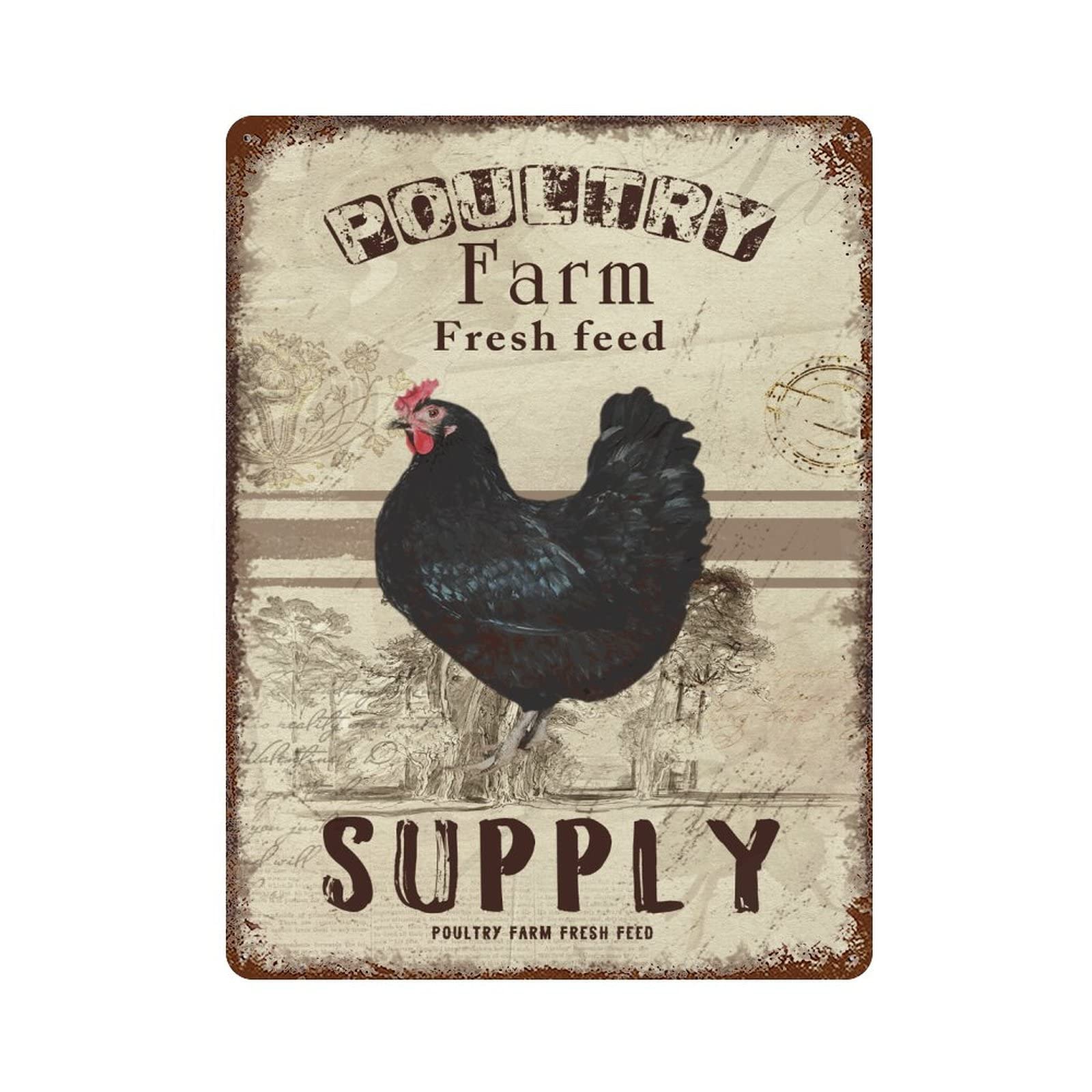 Vintage Chicken Coop Metal Sign - Rustic Rooster Wall Decor 12x16 Inch, Custom Poultry Farm Sign for Kitchen, Barn & Country Home Decor