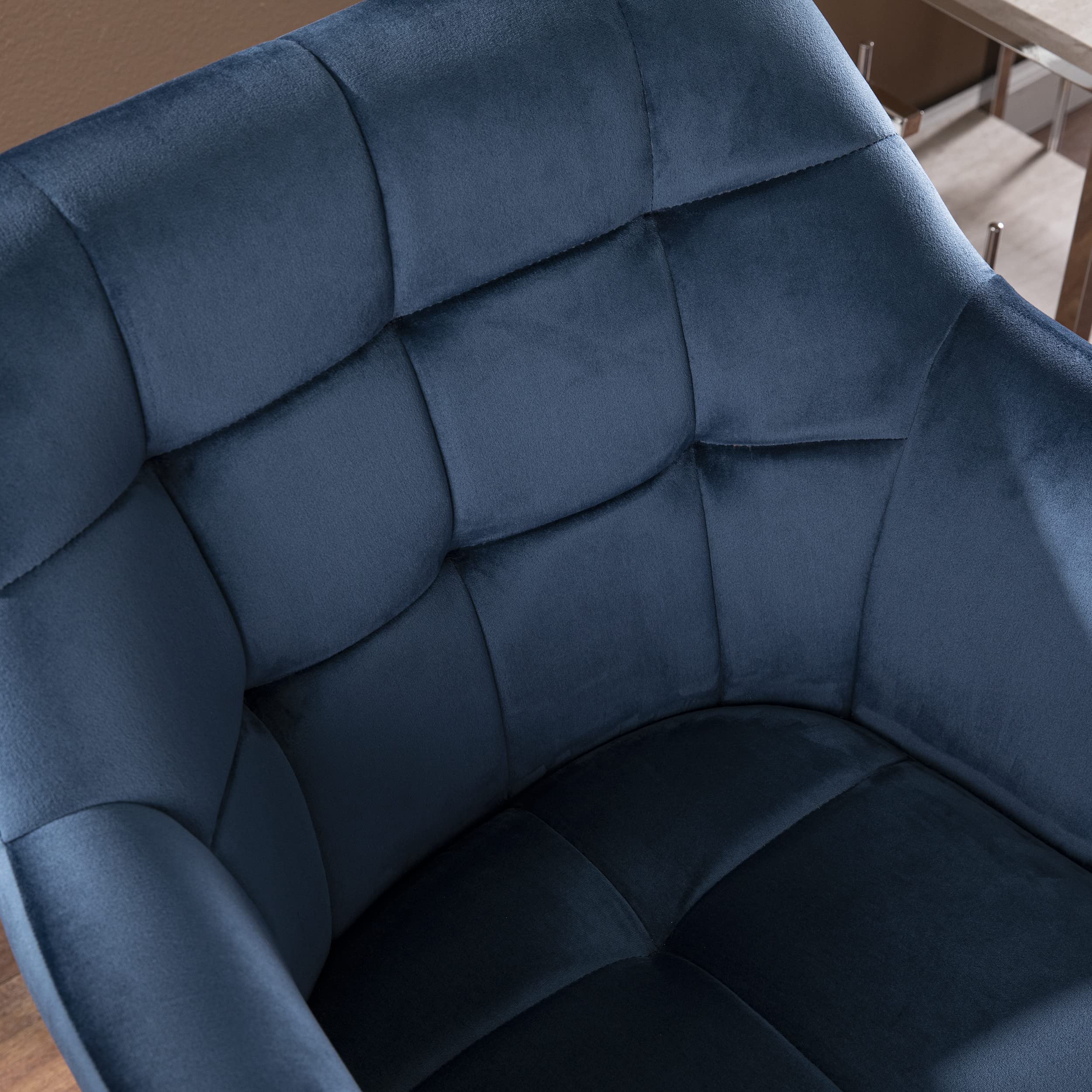 SEI Furniture Trevilly Upholstered Accent Chair - Modern Blue Velvet Living Room Chair for Home Decor, Lounge & Reading Nook