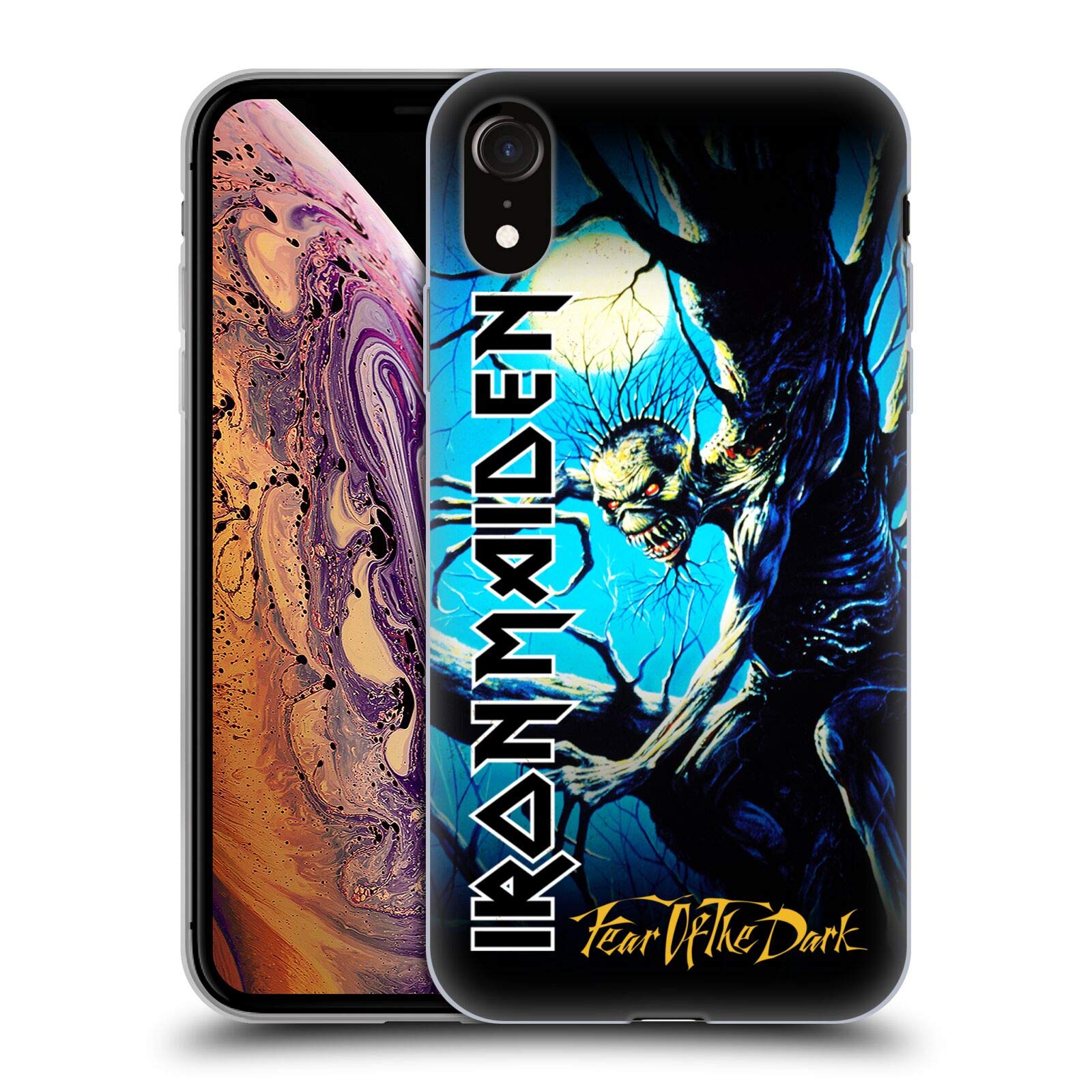Official Iron Maiden Fear of the Dark Album Cover Soft Gel Case for iPhone XR - Licensed Music Merchandise for Rock Fans & Concert Goers - Perfect for Daily Use, Concerts, and Music Lovers