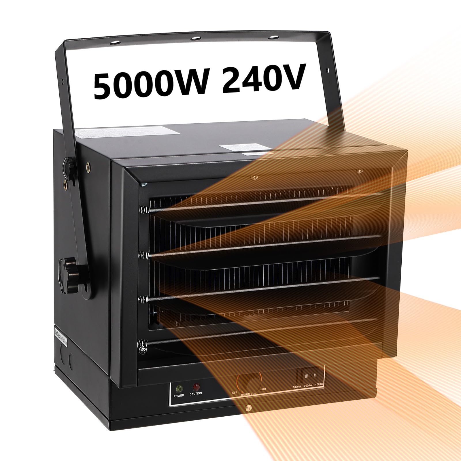 5000W Electric Garage Heater with Fan Forced Heating - 240V Ceiling Mount Shop Heater with Overheat Protection & Thermal Cut-Out Switch - ETL Certified for Workshop, Warehouse & Home Garage Use - Perfect for Winter Heating & DIY Projects