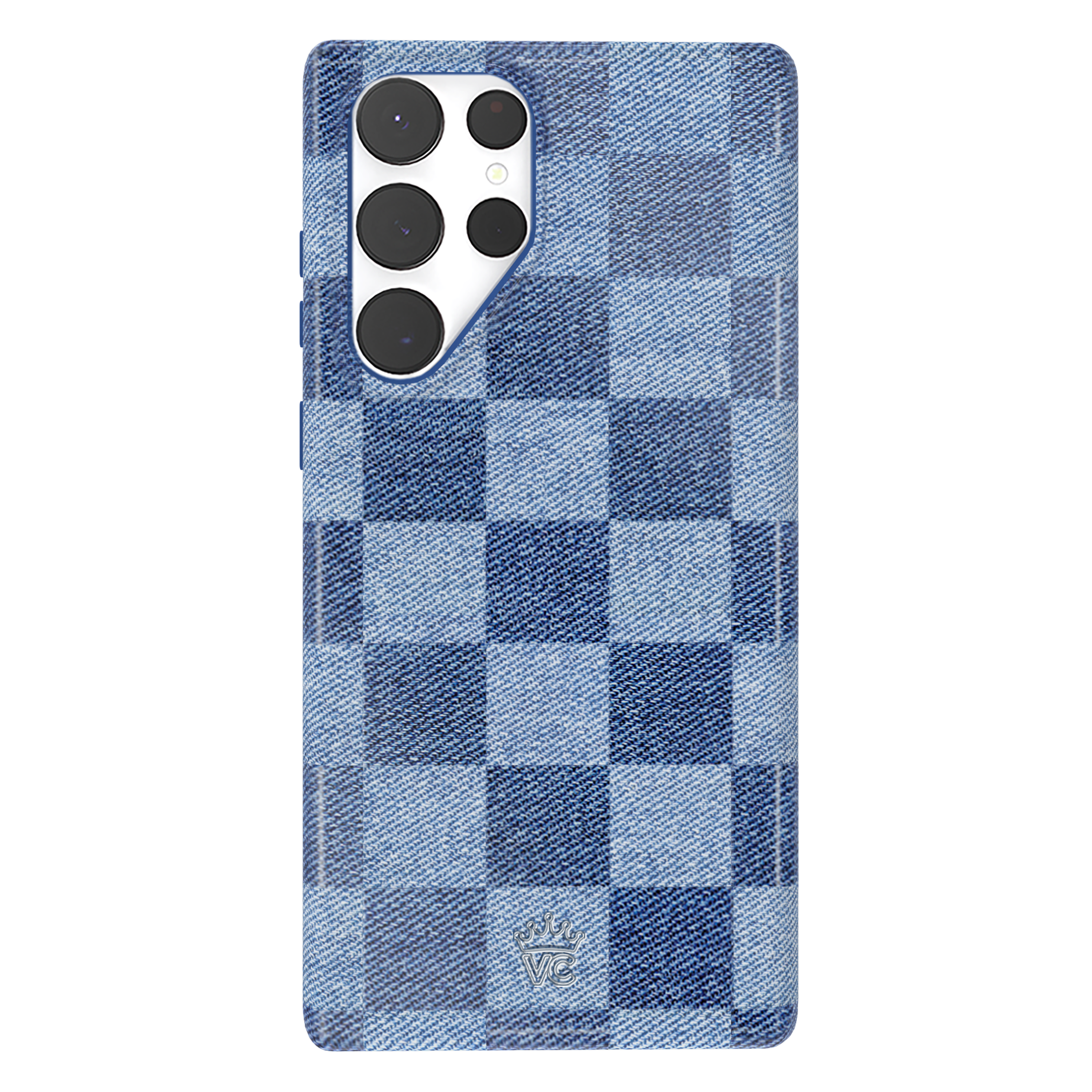 Samsung Galaxy Phone Case - Stylish Denim & Checkered Design - Protective Cover for Everyday Use, Work, and Travel