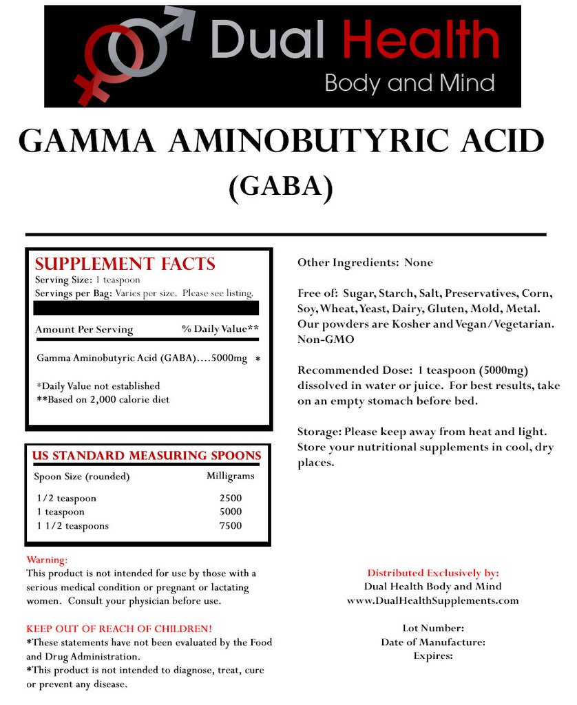 Pure GABA Powder (1 lb) - Gamma Aminobutyric Acid Supplement for Stress Relief & Sleep Support - Bulk GABA Powder for Relaxation, Anxiety Relief & Better Sleep