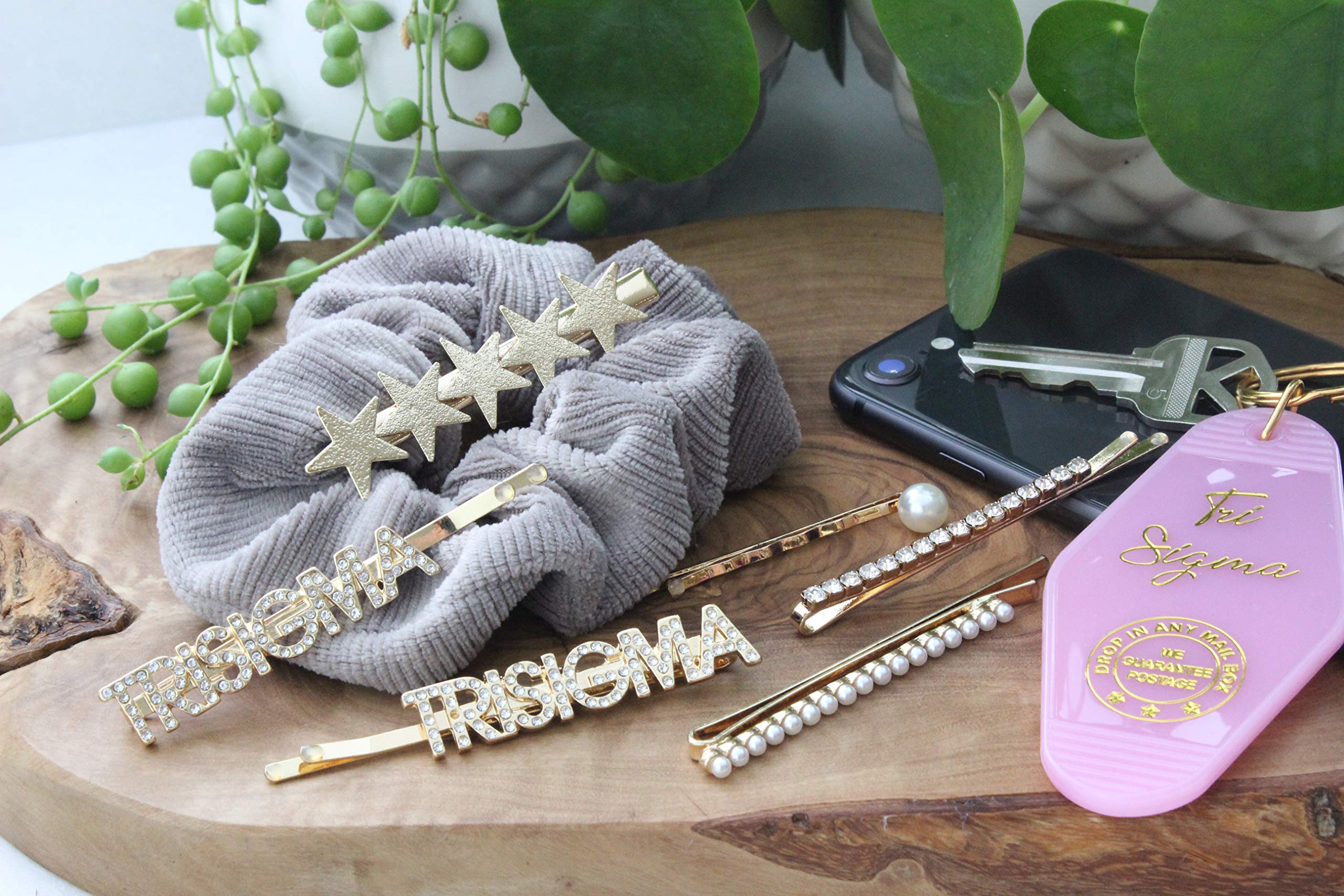Sigma Sigma Sigma Sorority Hair Clips - 6 Pack | Greek Letter Hair Accessories for College Sisters | Perfect for Sorority Events, Bid Day & Sisterhood Activities