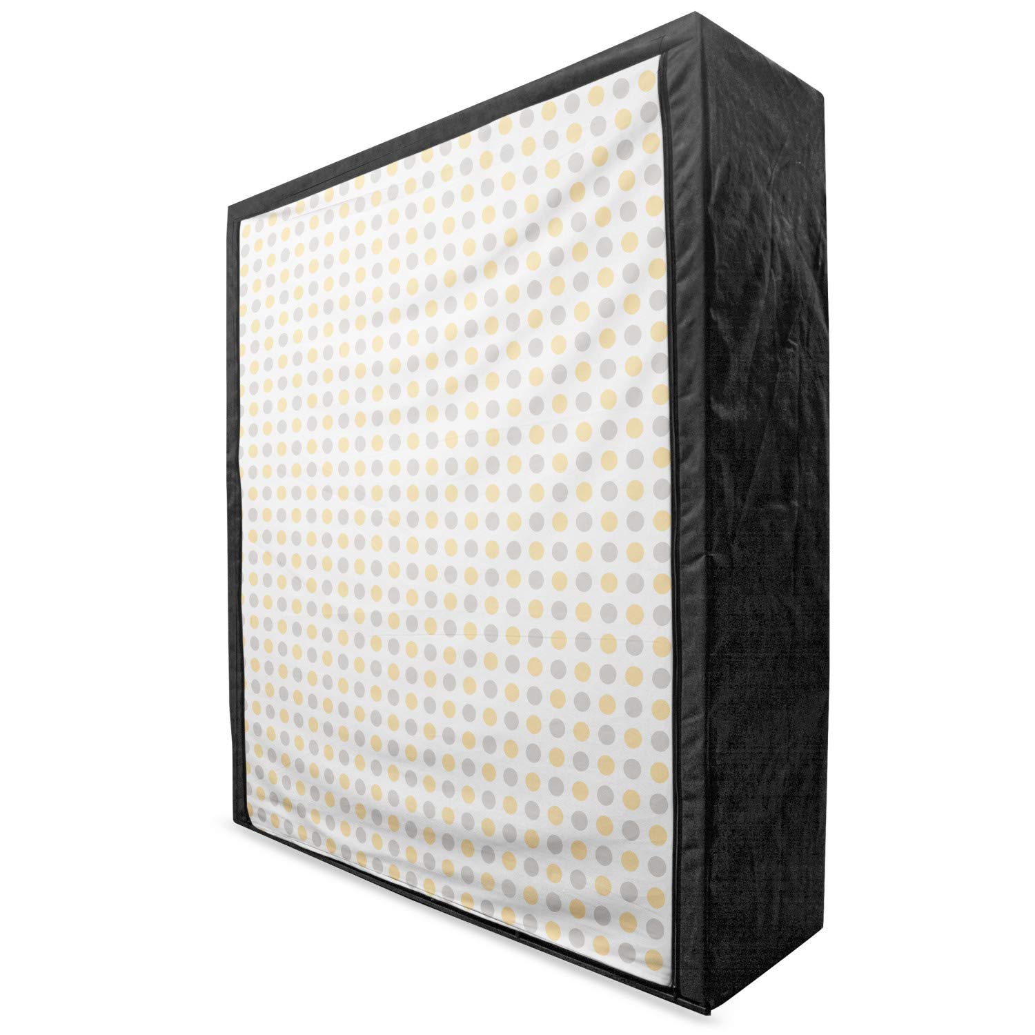 Vintage Portable Fabric Wardrobe with Blue & Orange Dots - 59