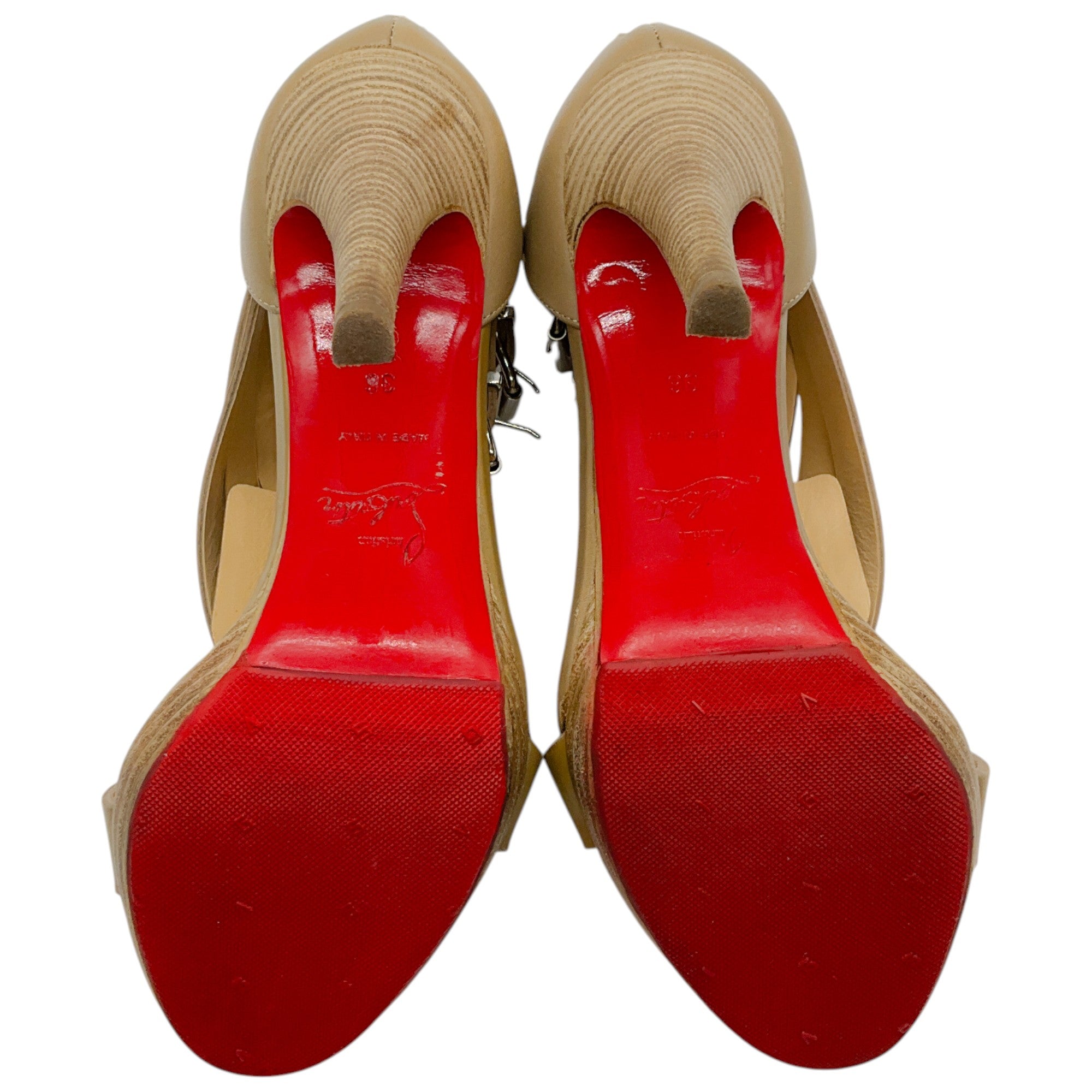 Christian Louboutin Beige Leather Charleze Pumps - Women's Luxury High Heels for Weddings, Parties & Evening Events